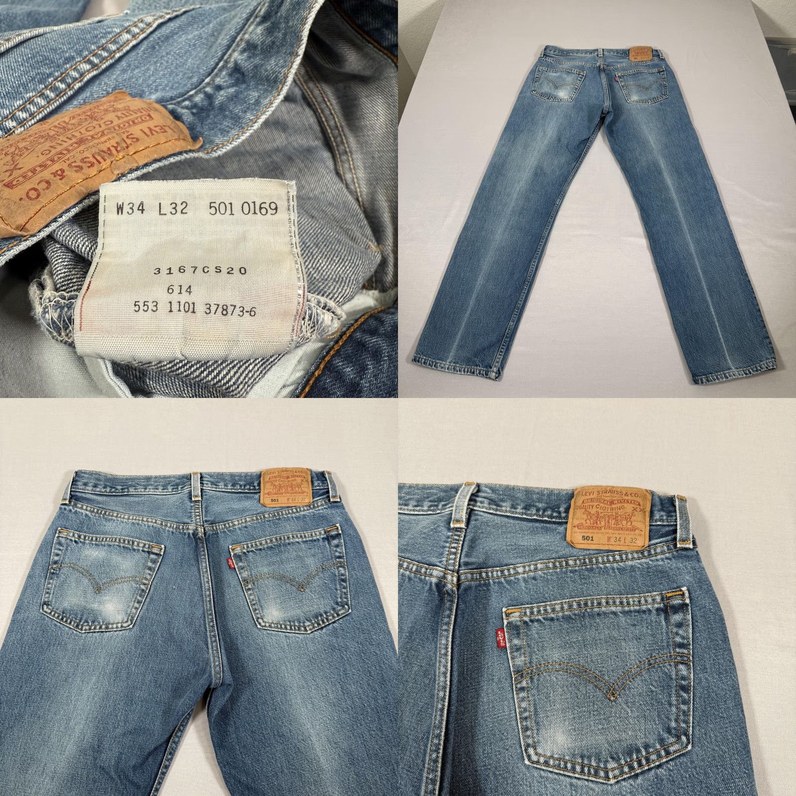Levi's VINTAGE Levi's 501 Jeans Men 34x32 Blue Denim Pants Straight 90s United States Regular Fit 5-Pocket Size US 34 / EU 50 - 9 Thumbnail