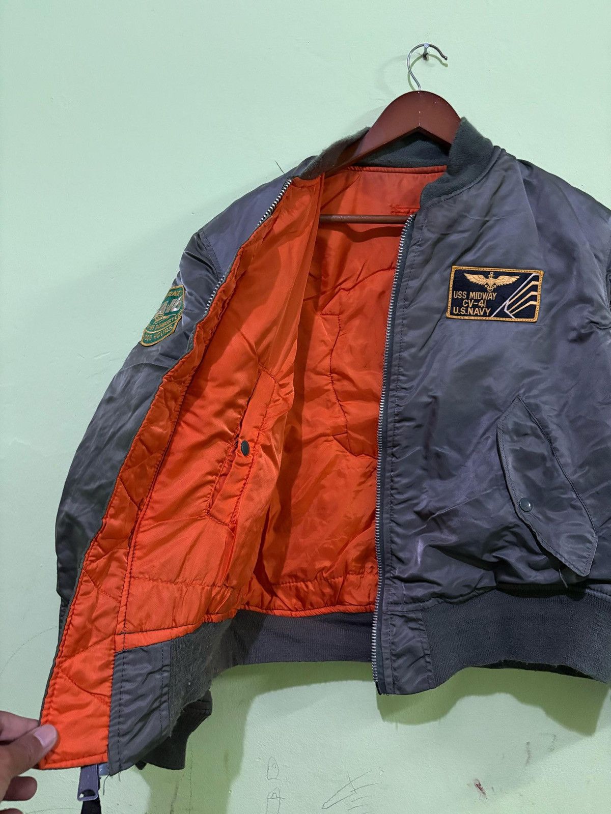 VTG Alpha Industries USS Midway MA-1 Flight Jacket US Navy