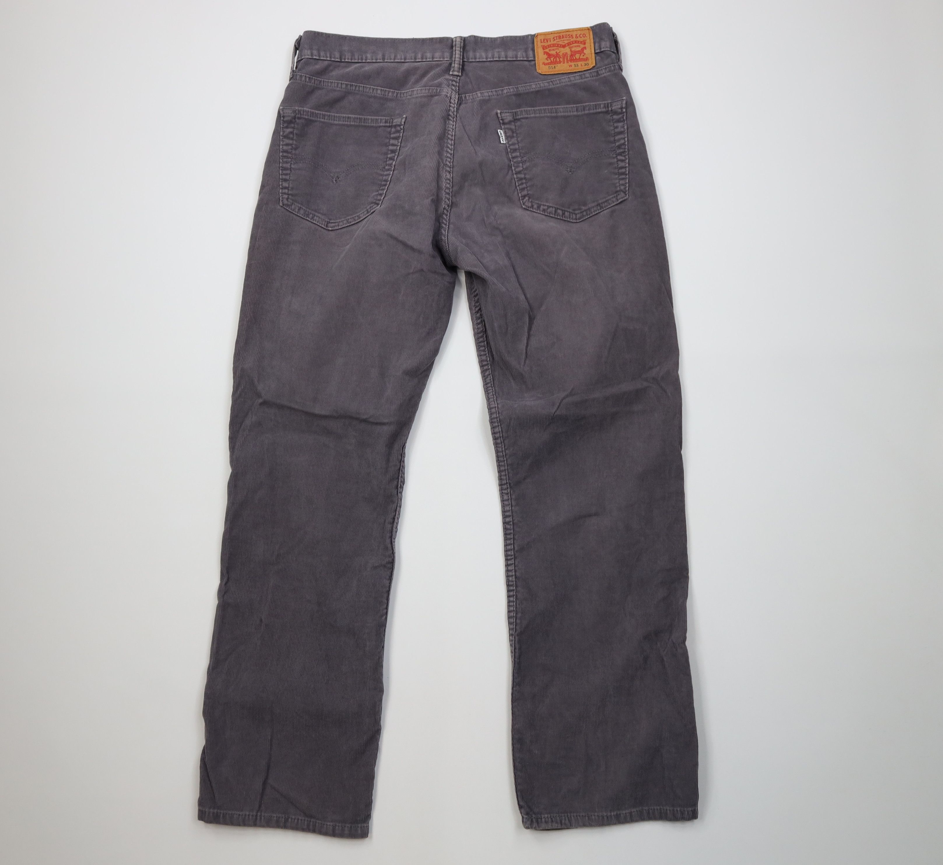 Levi's Vintage 90s Levis 514 Straight Leg Corduroy Pants Gray Size US 33 - 8 Thumbnail
