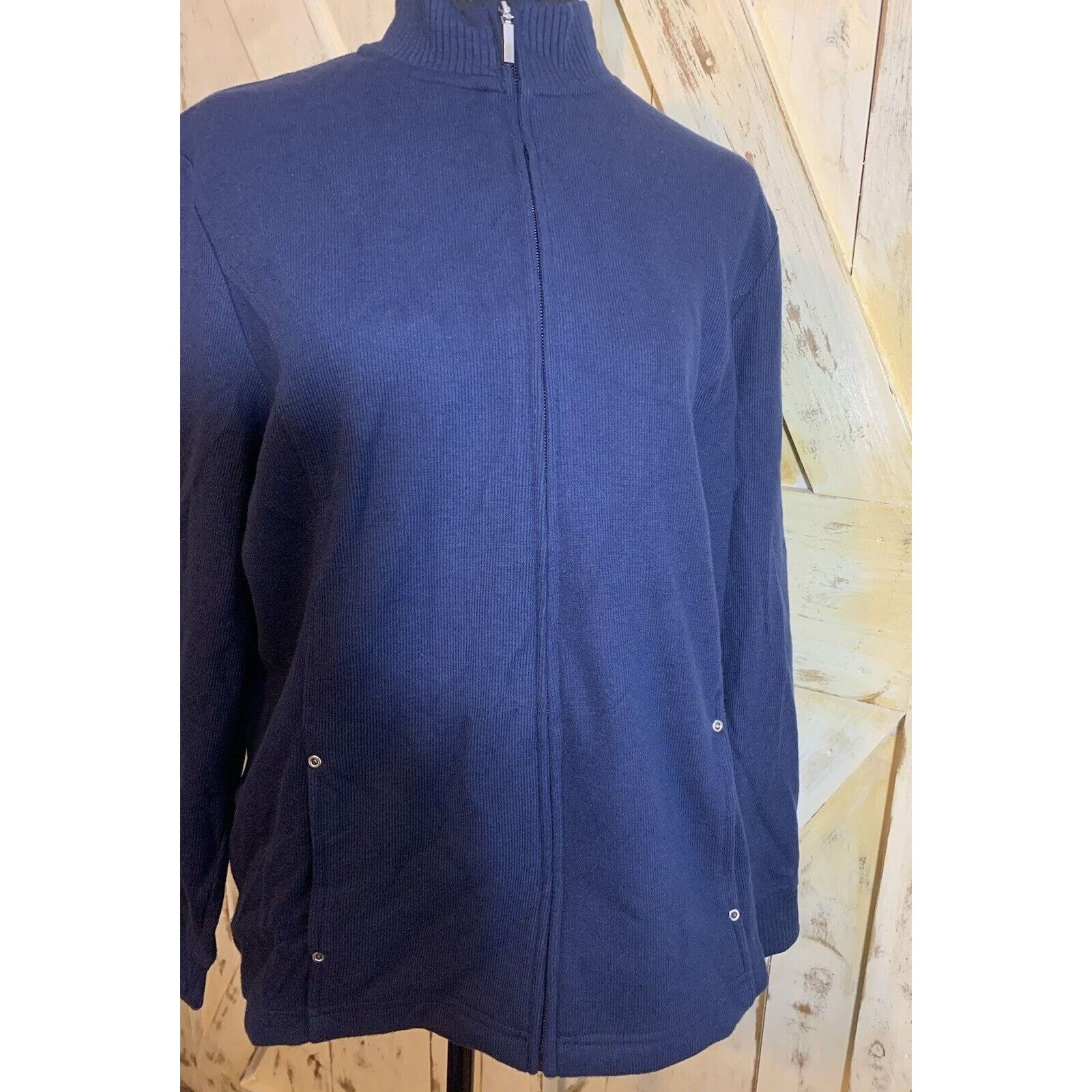 Other Karen Scott Woman’s Sport Ribbed Mock Neck Full Zip Sweater Size XL / US 12-14 / IT 48-50 - 3 Thumbnail
