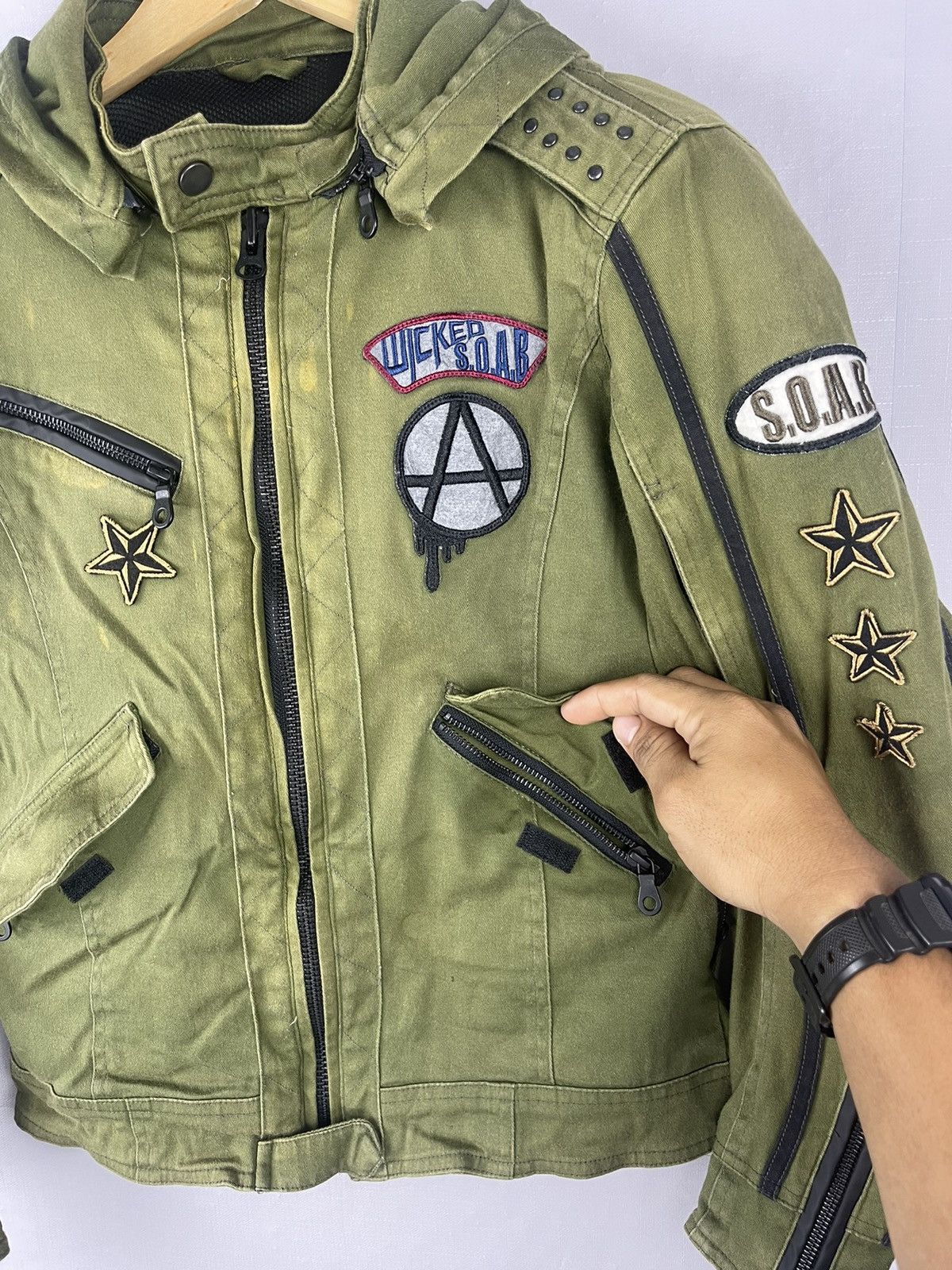If Six Was Nine Vintage Sons Of Anarchy Bikers S.O.A.B Punk Rider Jacket Size US M / EU 48-50 / 2 - 8 Thumbnail