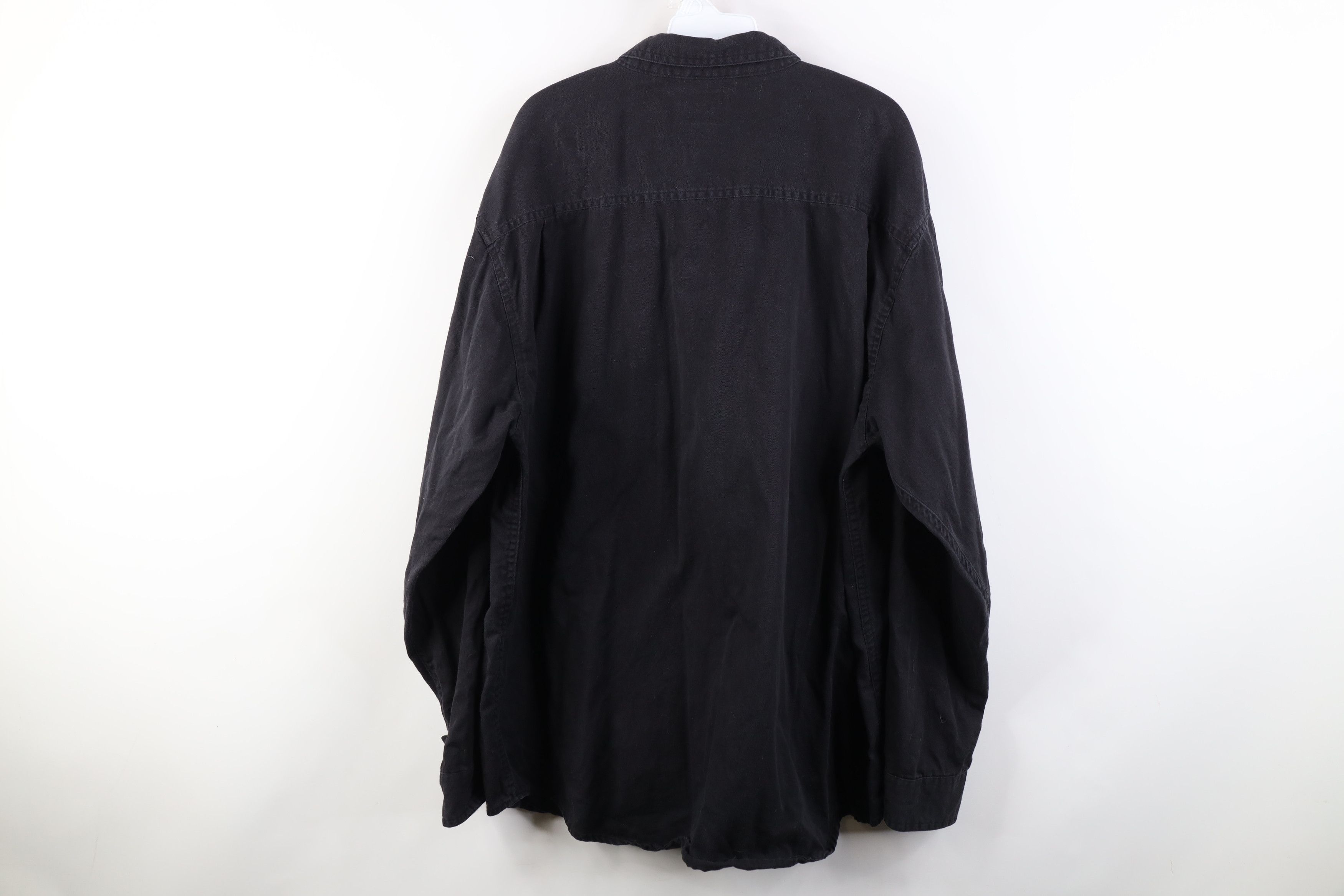 Vintage Vintage 90s Streetwear Cotton Twill Button Down Shirt Black Size US XXL / EU 58 / 5 - 13 Thumbnail