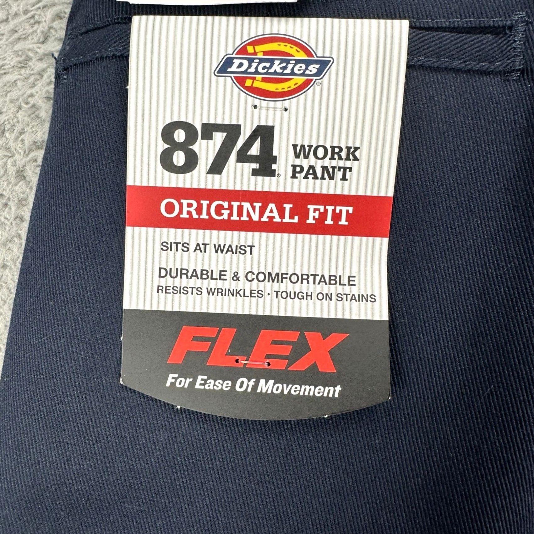 Dickies Dickies 874 Flex Work Pants Mens 48X30 Blue Chinos Original Fit Pocket Logo NEW Size US 32 / EU 48 - 3 Thumbnail