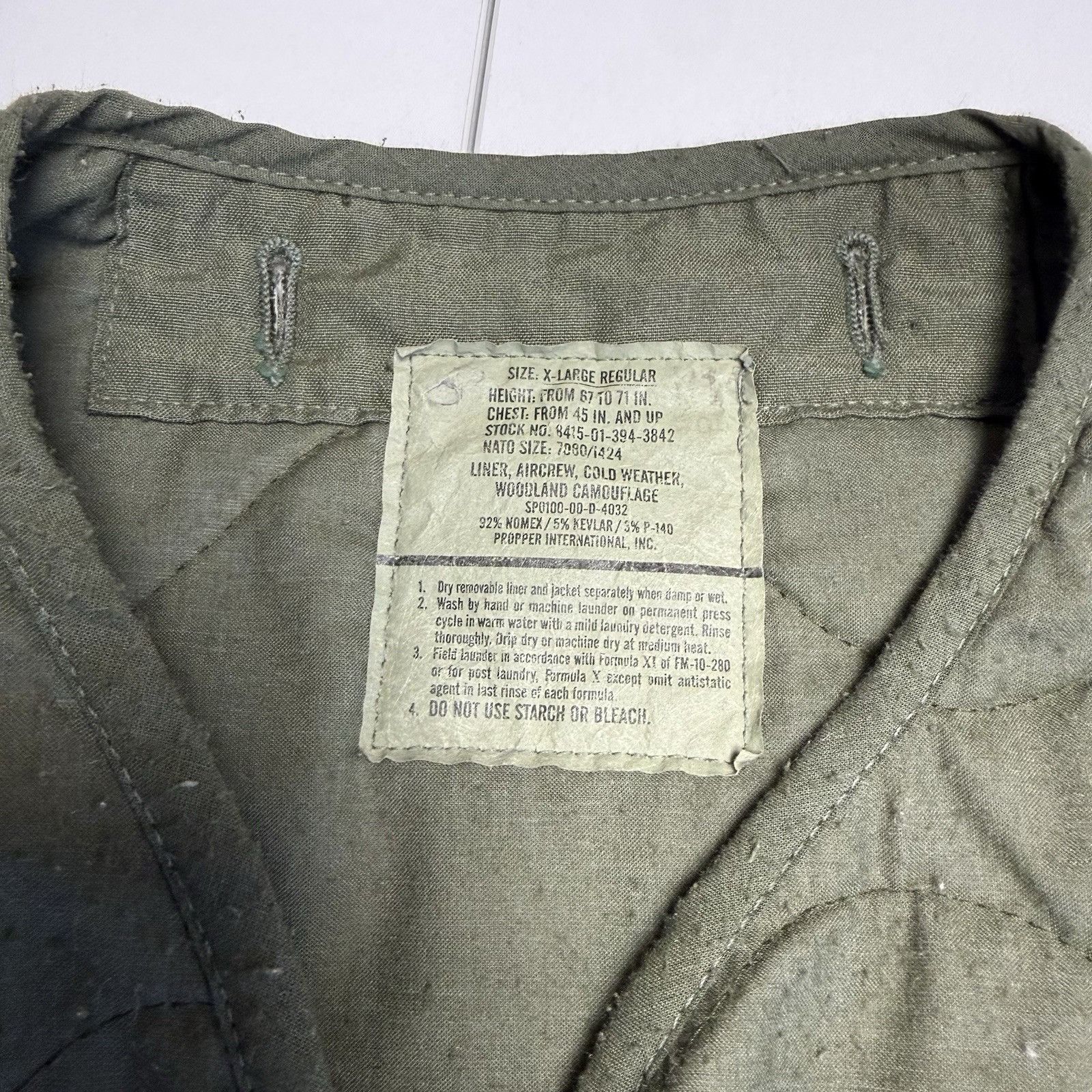 Vintage Vintage Aircrew Cold Weather Jacket Liner Mens XL Regular Size US XL / EU 56 / 4 - 8 Thumbnail