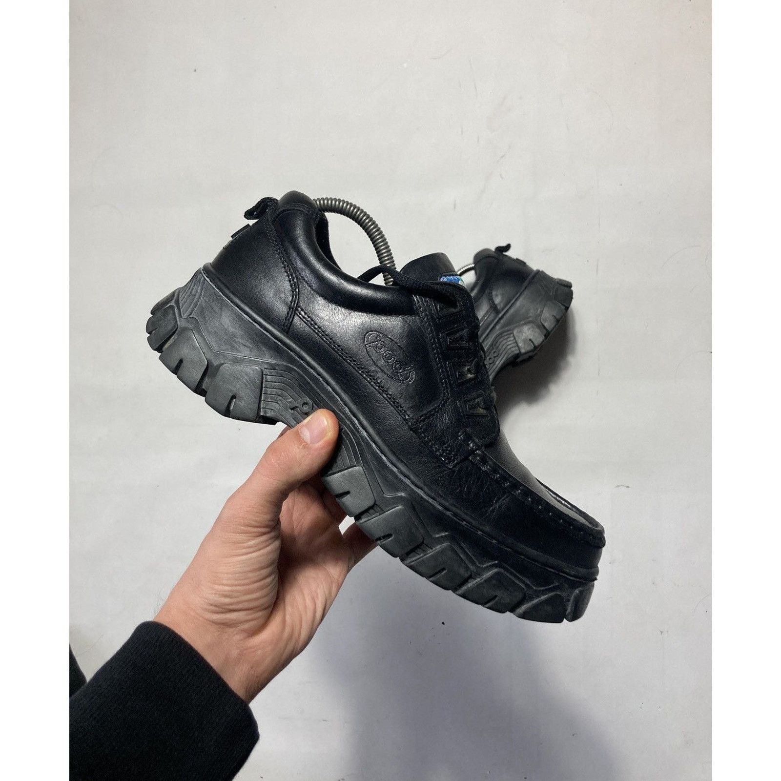 Vintage Opium Platform Boots POD leather black