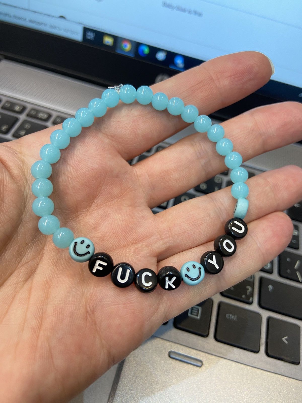 Jewelry Fuck you acrylic stretch bracelet Size ONE SIZE - 1 Thumbnail