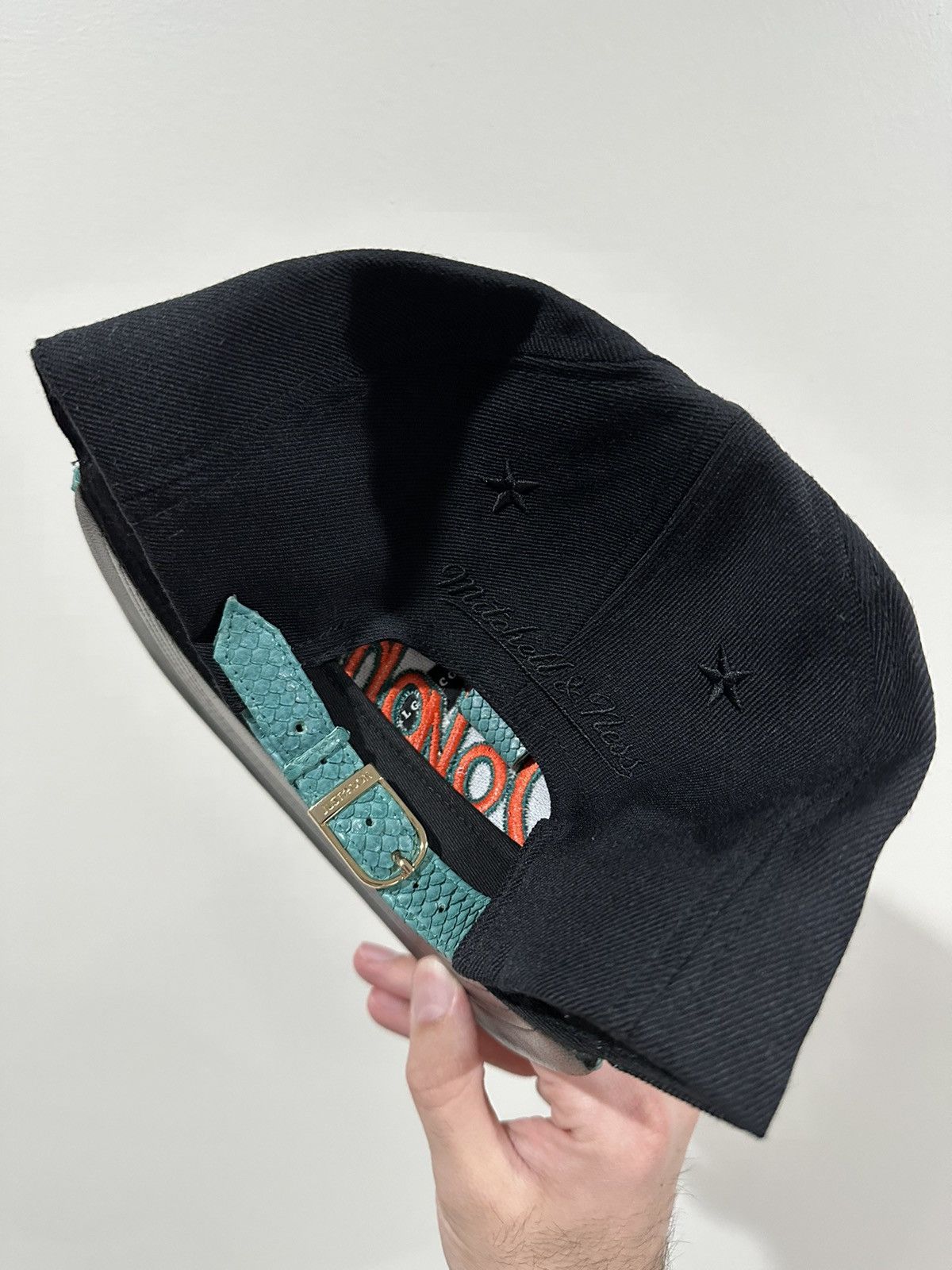Just Don Just Don Mitchell & Ness NFL Miami Dolphins Black/Green Hat Size ONE SIZE - 9 Thumbnail