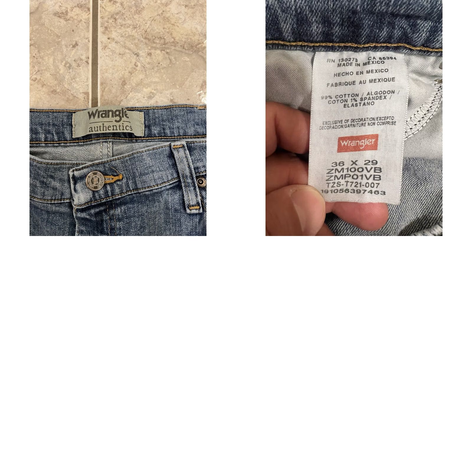 Wrangler VINTAGE Wrangler Jeans 36X29 Denim Blue 5-Pocket Straight Regular Men’s Size US 36 / EU 52 - 8 Thumbnail