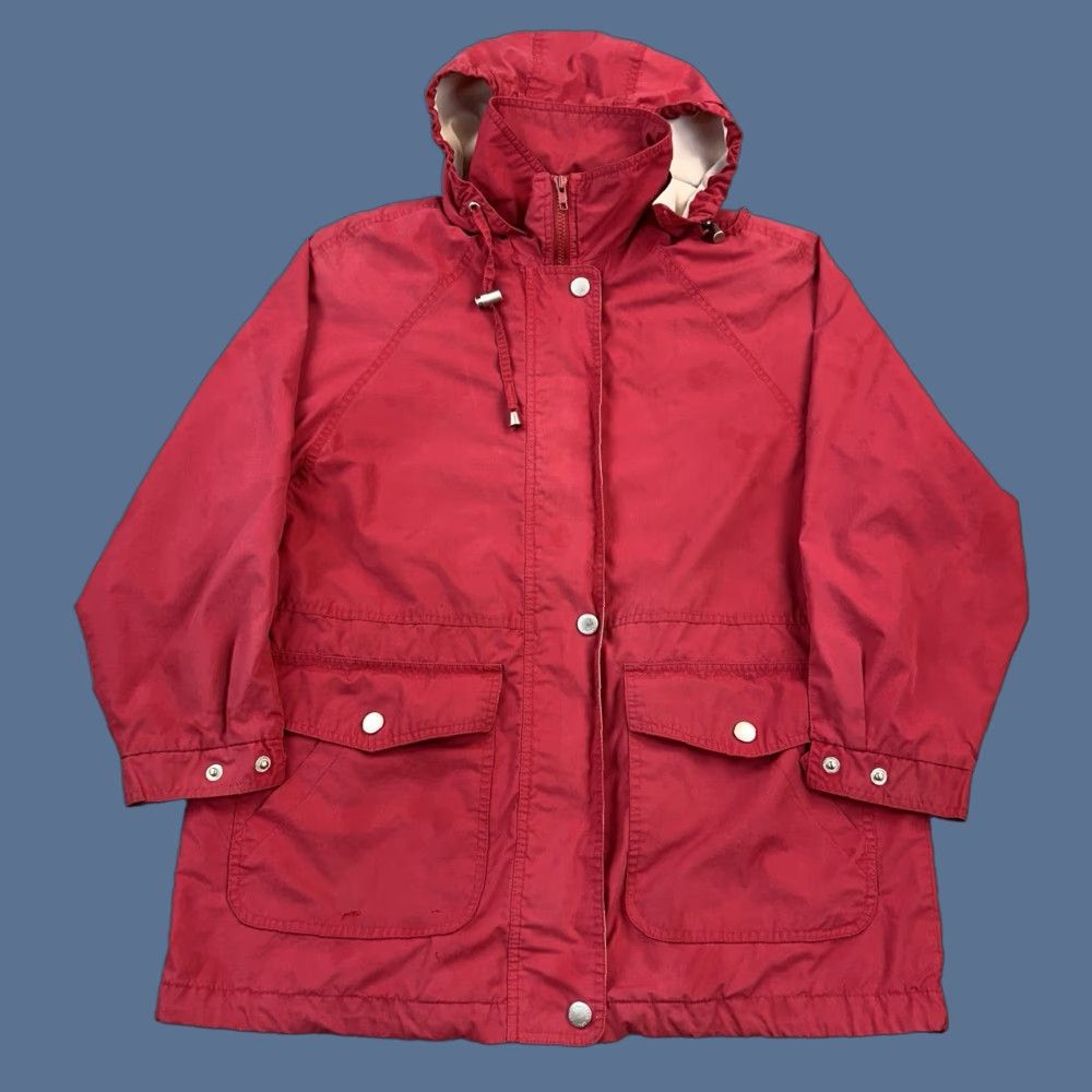 London Fog VINTAGE London Fog Jacket Women's Small Red Full Zip Removable Hood Rain Coat Size S / US 4 / IT 40 - 1 Thumbnail