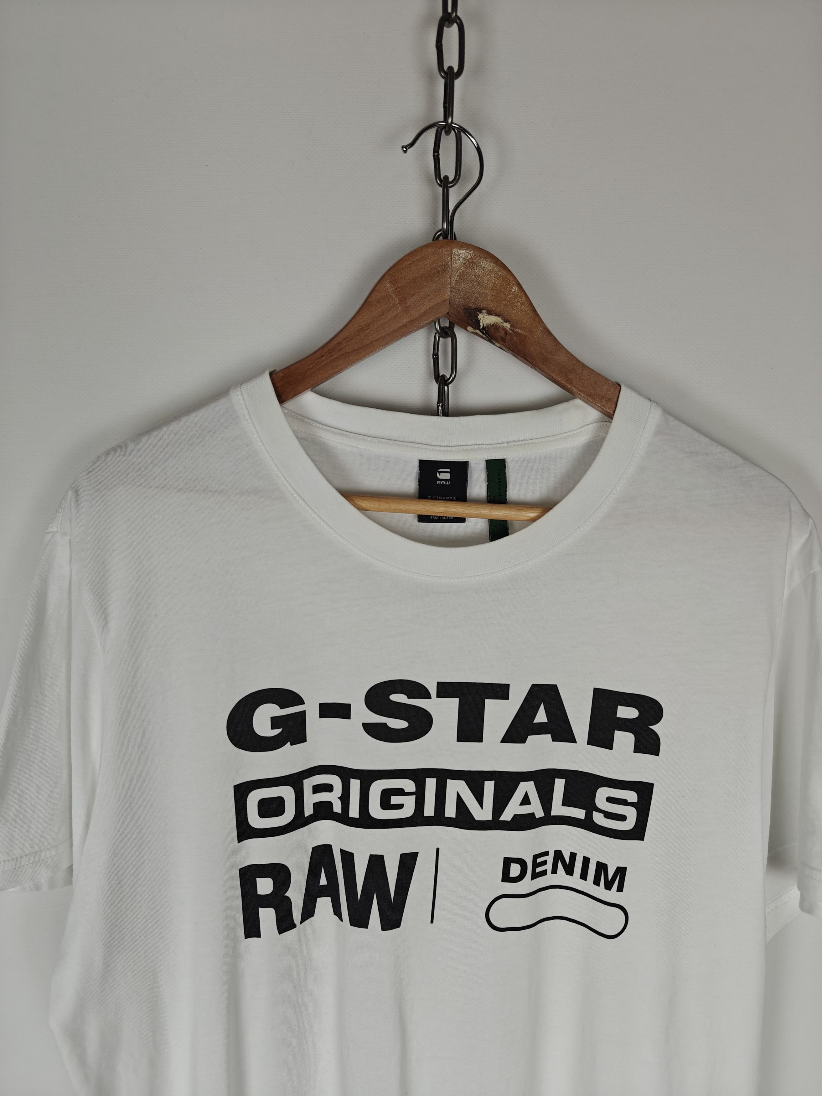 G-Star G-Star Raw T-Shirt Center Logo Crewneck White Tee XL Size US XL / EU 56 / 4 - 2 Thumbnail