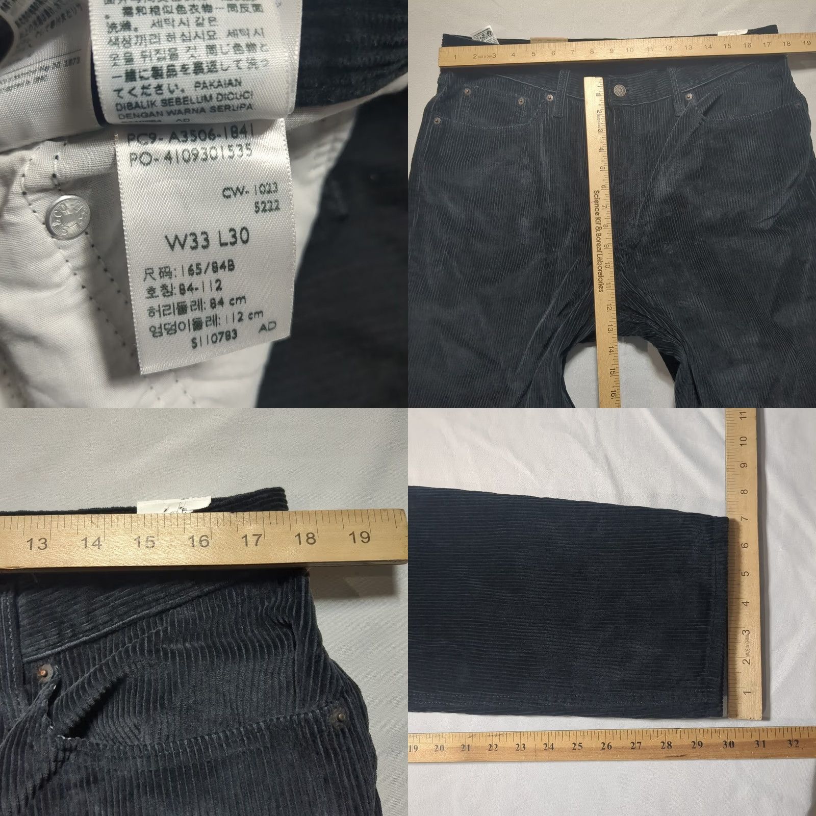 Levi's Levi's High-Waisted Mom Jeans Black Corduroy 33x30 Women 5-Pocket Vintage Style NWT Fall Winter Size 24" / US 00 / IT 34 - 8 Thumbnail