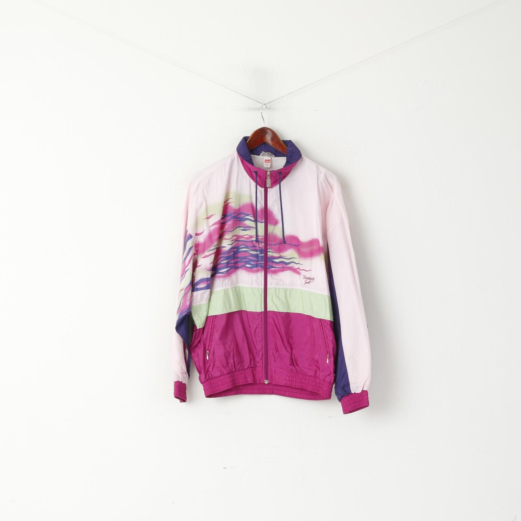 Vintage Triumph Women M Jacket Pink Nylon Vintage 1758 Size M / US 6-8 / IT 42-44 - 2 Thumbnail