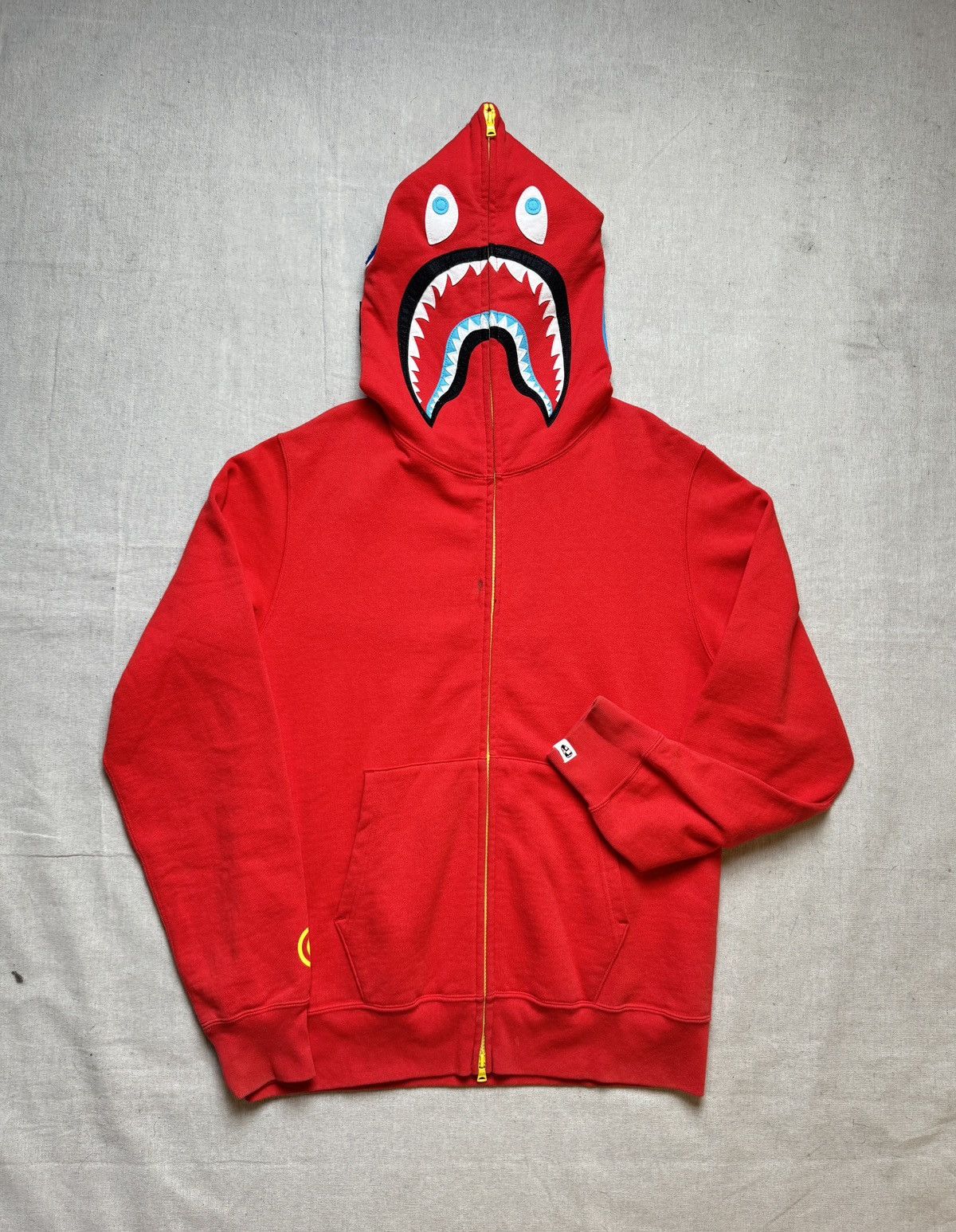 Red Bape hoodie never deals worn