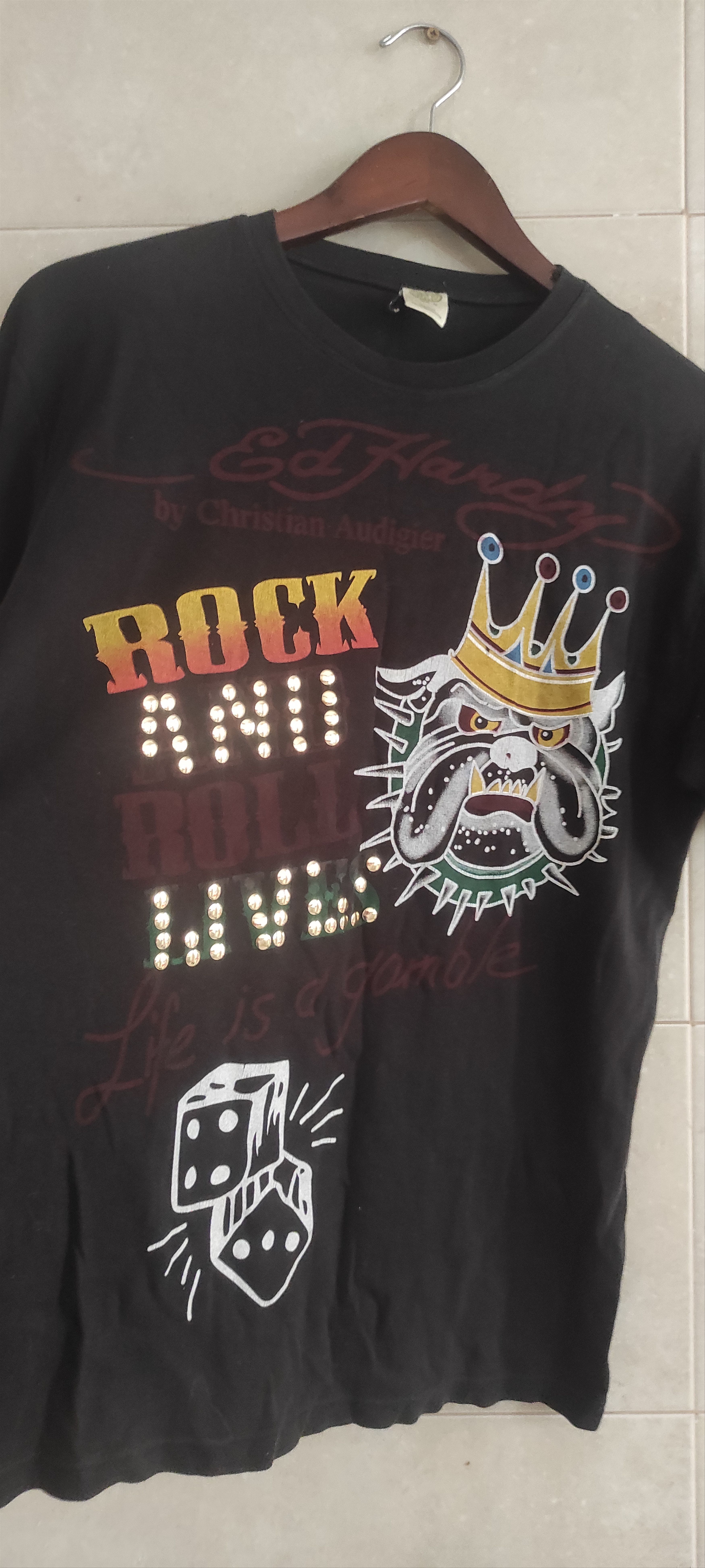 Christian Audigier Ed Hardy Christian Audigier Bulldog Rock and Roll T-Shirt Size US M / EU 48-50 / 2 - 7 Thumbnail