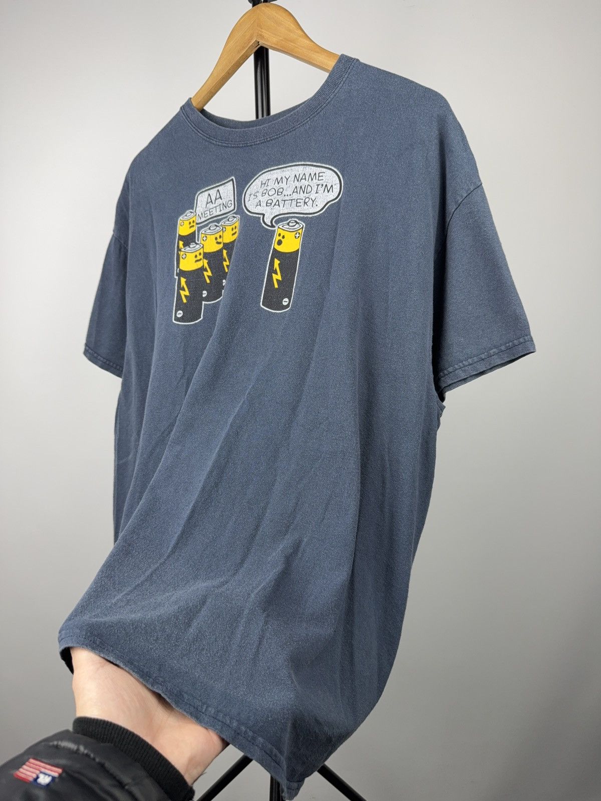 Vintage 00s Funny AA Battery Meeting Graphic Tee Bob Joke T-Shirt Size US L / EU 52-54 / 3 - 3 Thumbnail