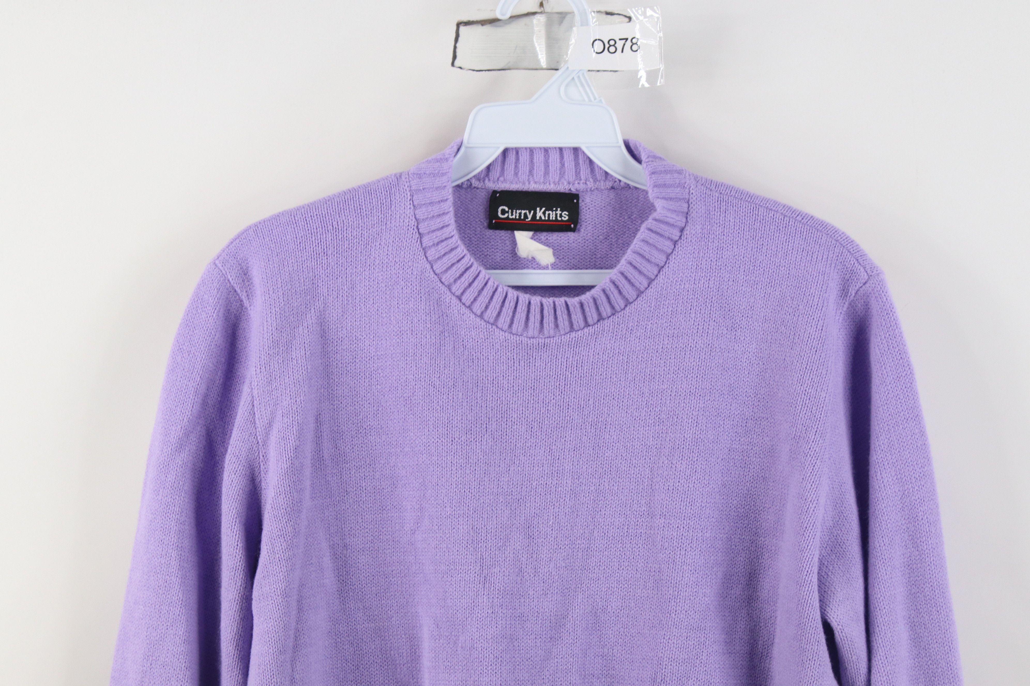 Vintage Vintage 90s Streetwear Ribbed Knit Sweater Lilac Purple Size M / US 6-8 / IT 42-44 - 2 Thumbnail