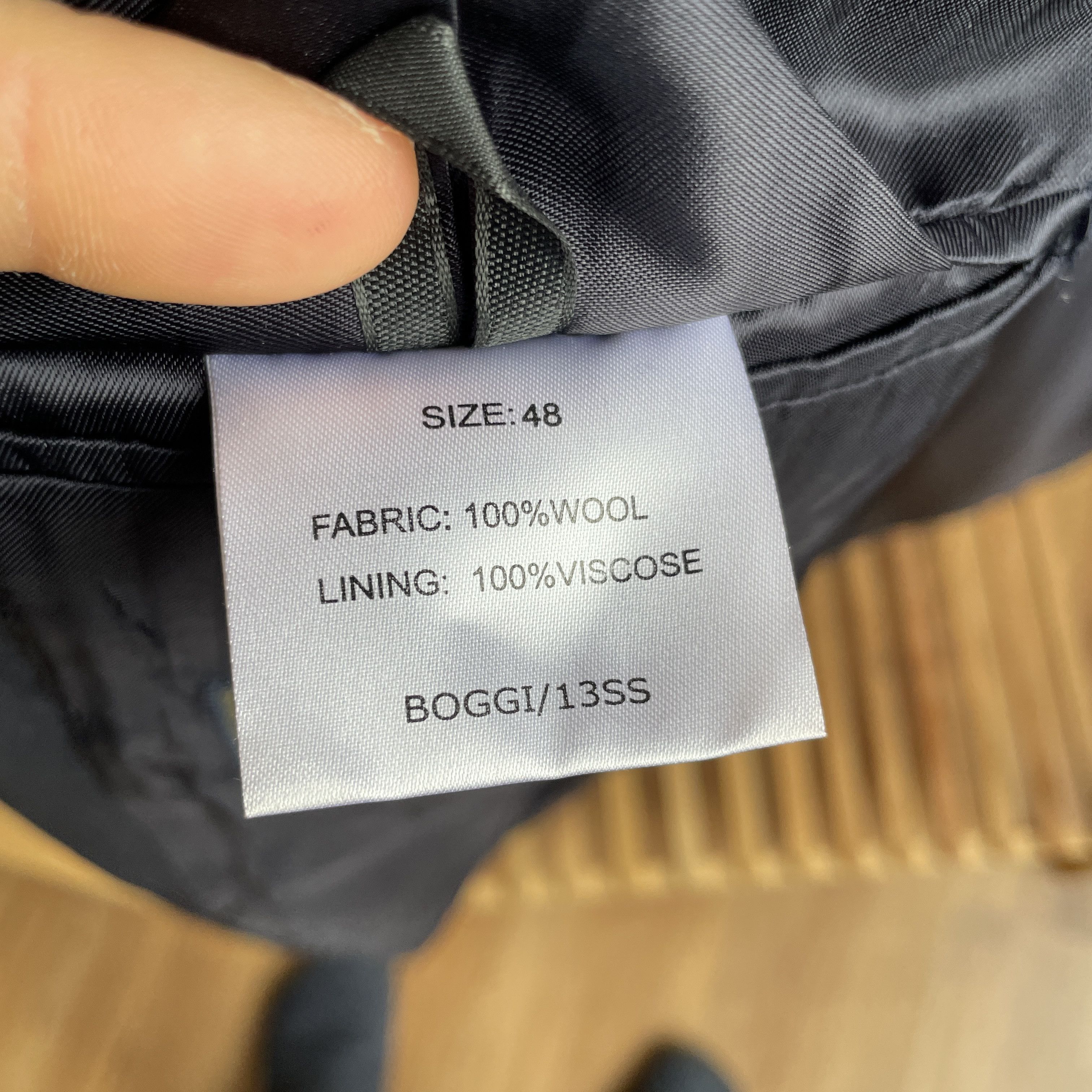 Boggi Boggi Milano Dark Navy Wool 3 Button Suit Size EUR 48 Size 38R - 16 Thumbnail