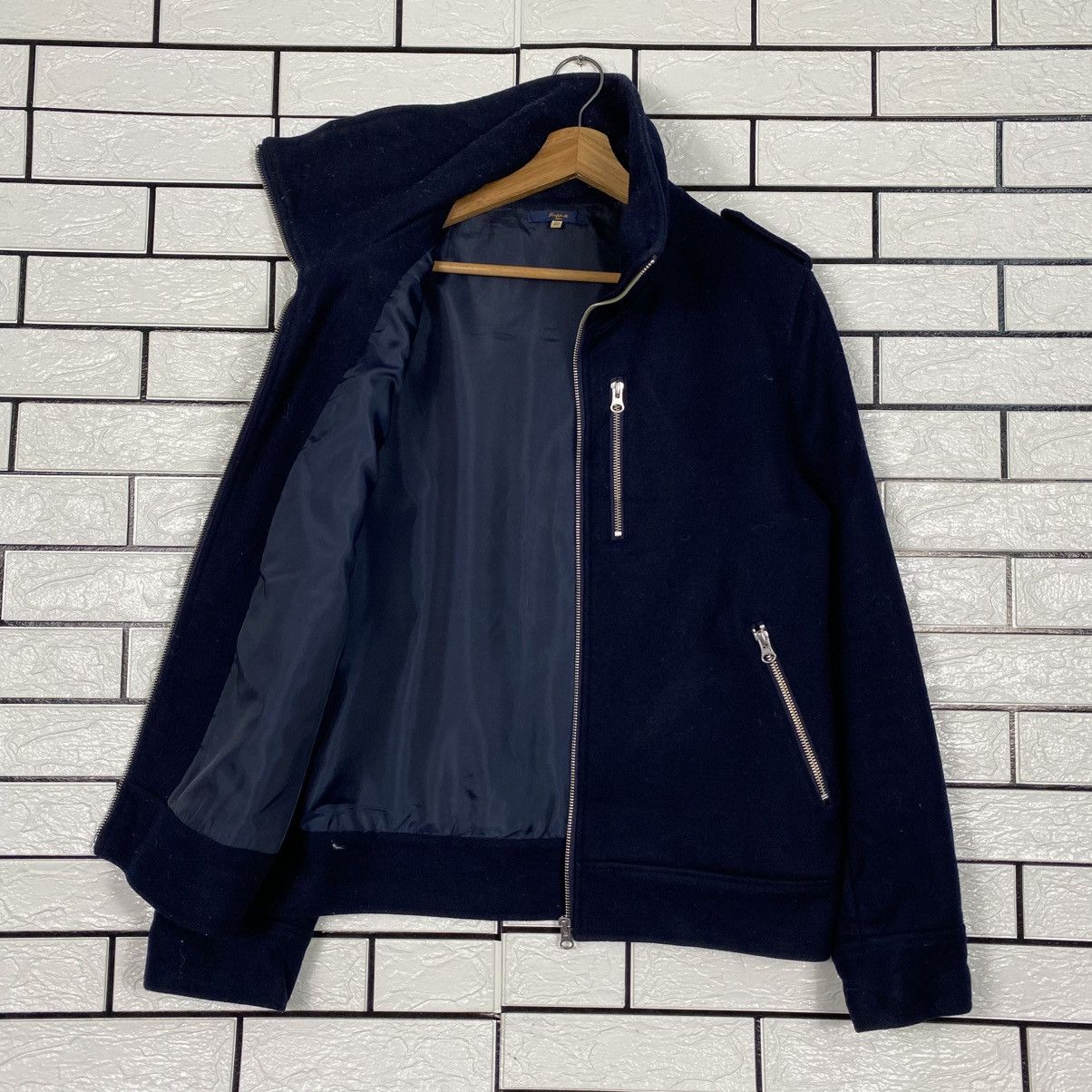 Japanese Brand 📌Vintage Indigo Bomber Wool Jacket Simplicate Issey Miyake Size US M / EU 48-50 / 2 - 12 Thumbnail