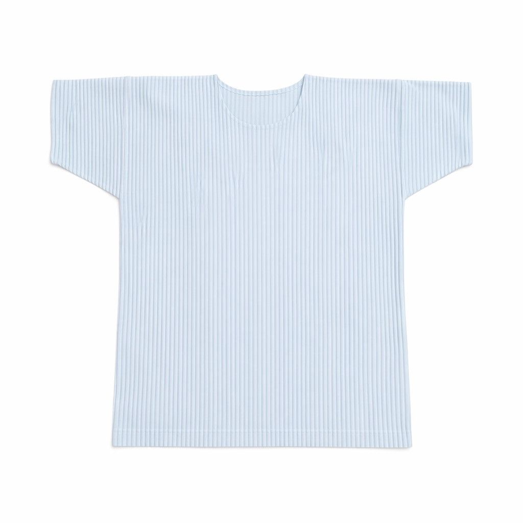 Homme Plisse Issey Miyake Homme Plissé Issey Miyake Short Sleeve Tee Light Blue Size US L / EU 52-54 / 3 - 1 Thumbnail