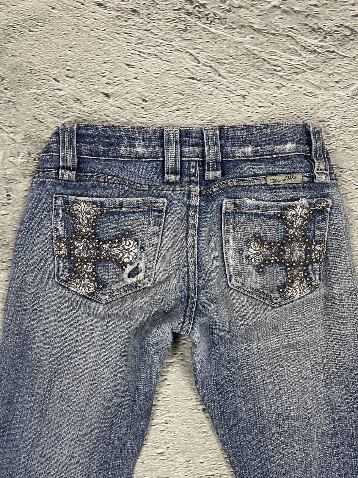 Miss Me Miss Me flared bootcut white stitching denim vintage y2k Size 24" / US 00 / IT 34 - 2 Thumbnail