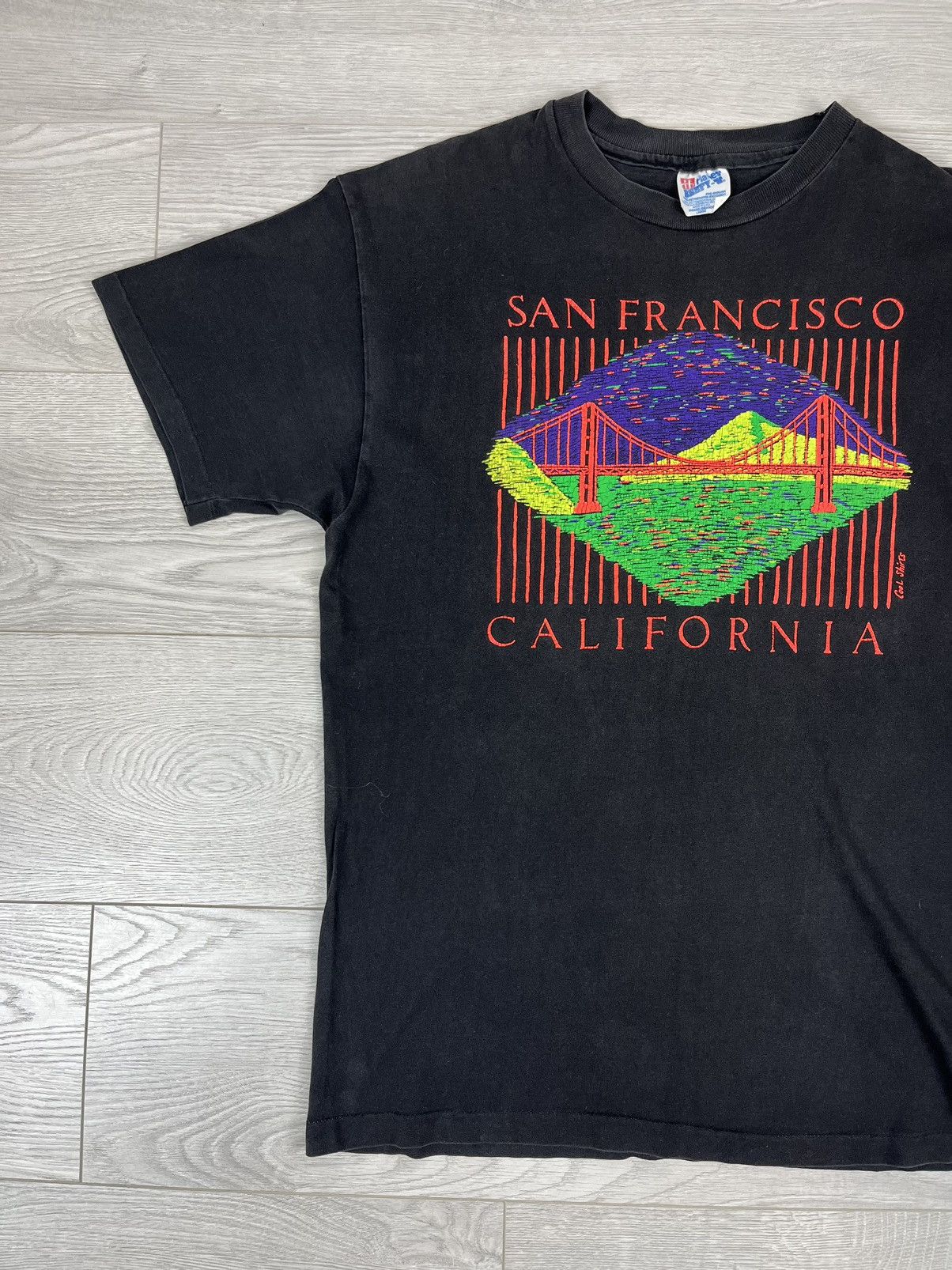Vintage Vintage 90s San Francisco Single Stitch Faded T Shirt Size US L / EU 52-54 / 3 - 3 Thumbnail