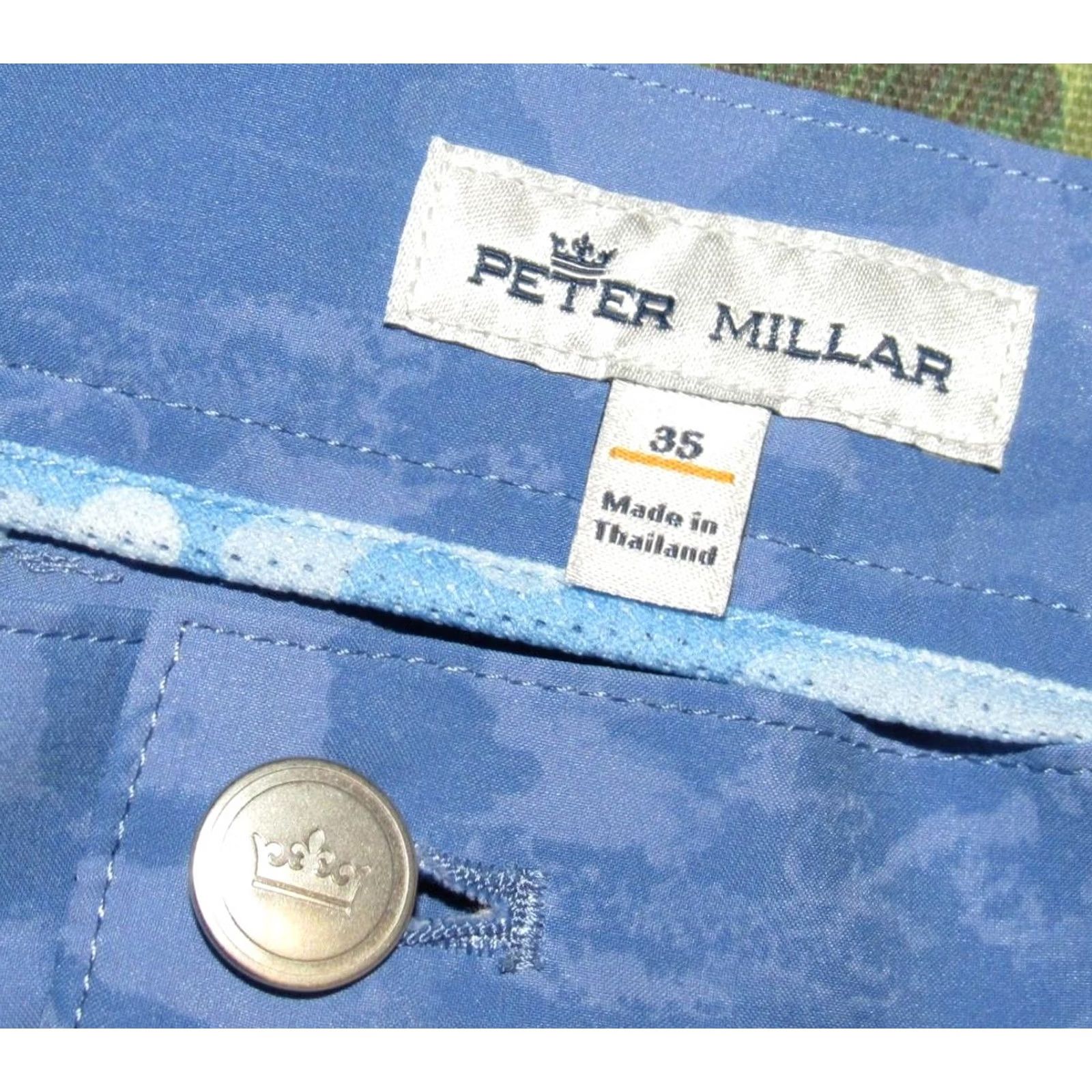 Peter Millar PETER MILLAR Camo 10" Shakleford Chino Shorts Men 35 Kiawah Ocean Couse 35 Blue Shakleford Chino Shorts Mens 35 Size US 35 - 4 Thumbnail