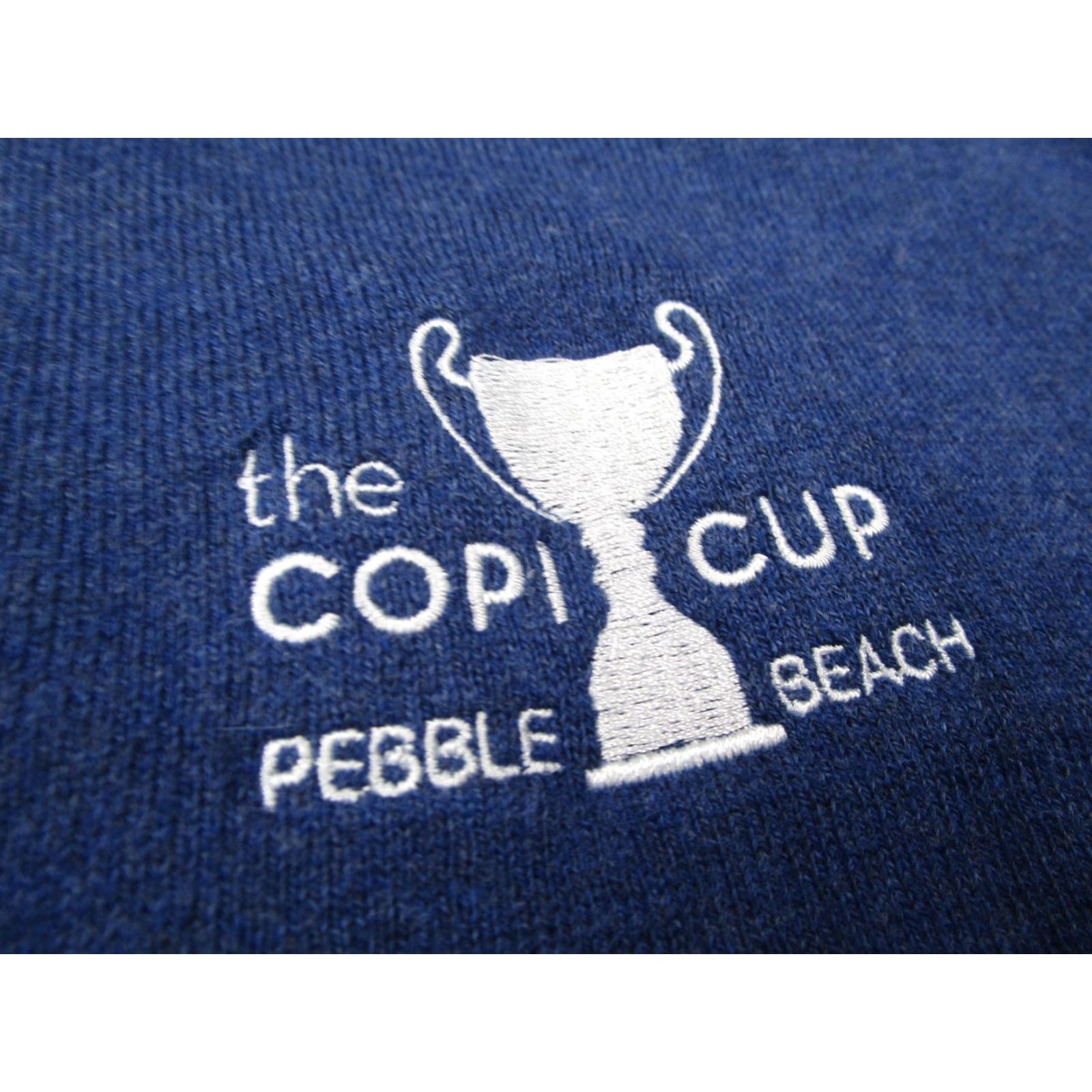 CO Collars & Co. Men's Large Blue Cotton Cashmere 1/4 Zip Pullover Sweater Pebble Beach Golf Activewear Size US M / EU 48-50 / 2 - 3 Thumbnail
