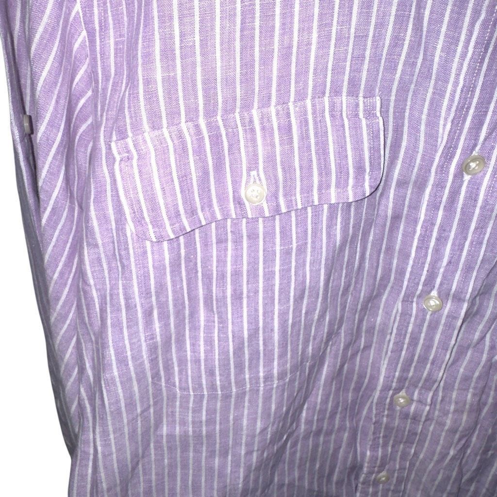 Polo Ralph Lauren Purple Polo Ralph Lauren 100% Linen Custom Fit Button Down S Size US L / EU 52-54 / 3 - 3 Thumbnail