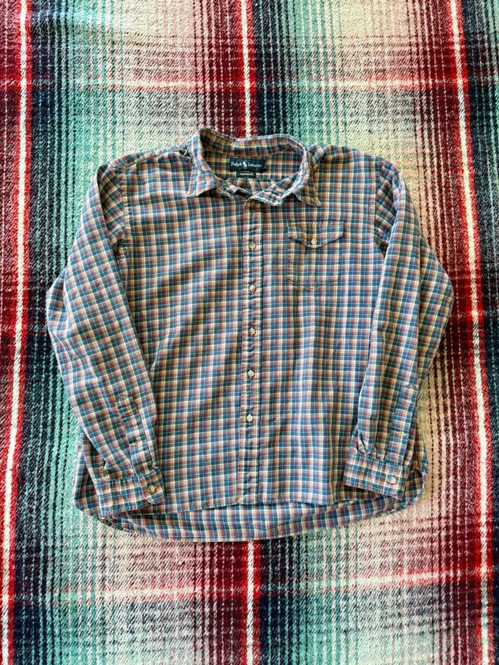 Ralph Lauren -90s Ralph Lauren Teal/Yellow/Red Plaid Flannel XXL Size US XXL / EU 58 / 5 - 1 Thumbnail