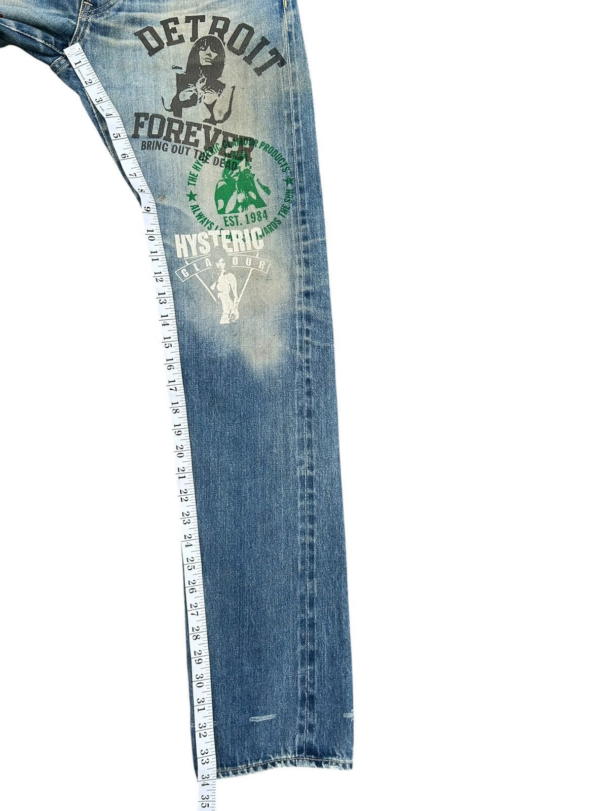 Hysteric Glamour Hysteric Glamour Selvedge studded Distressed Denim Jeans ☠️🎌 Size US 32 / EU 48 - 20 Thumbnail