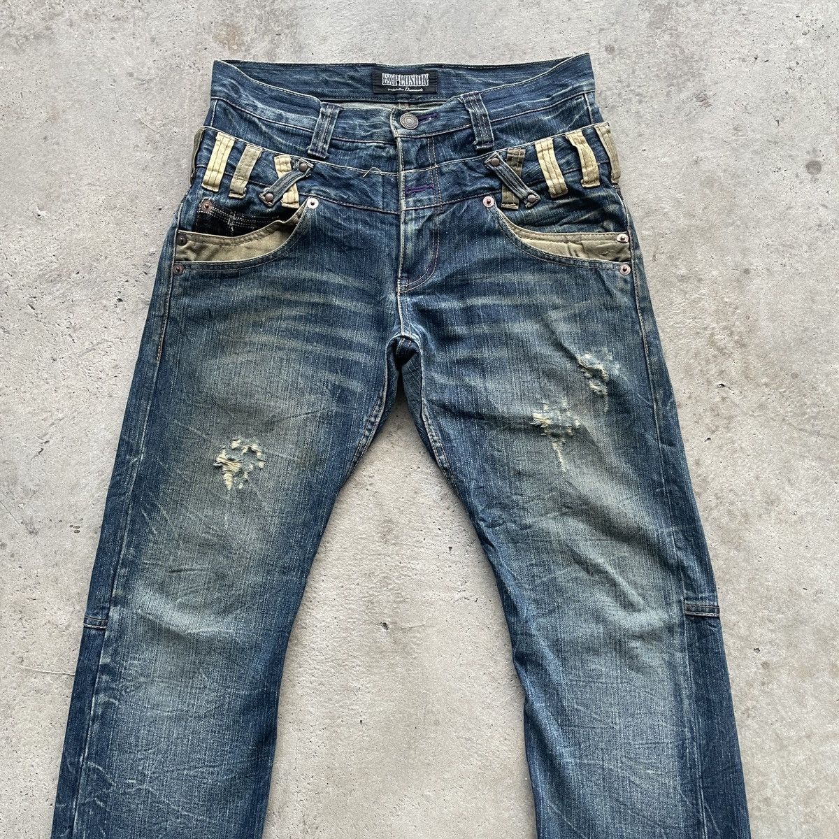 Japanese Brand × Jean Rare🔥 Vintage Japanese Double Waist Denim Jeans Pants W31 Size US 31 - 4 Thumbnail