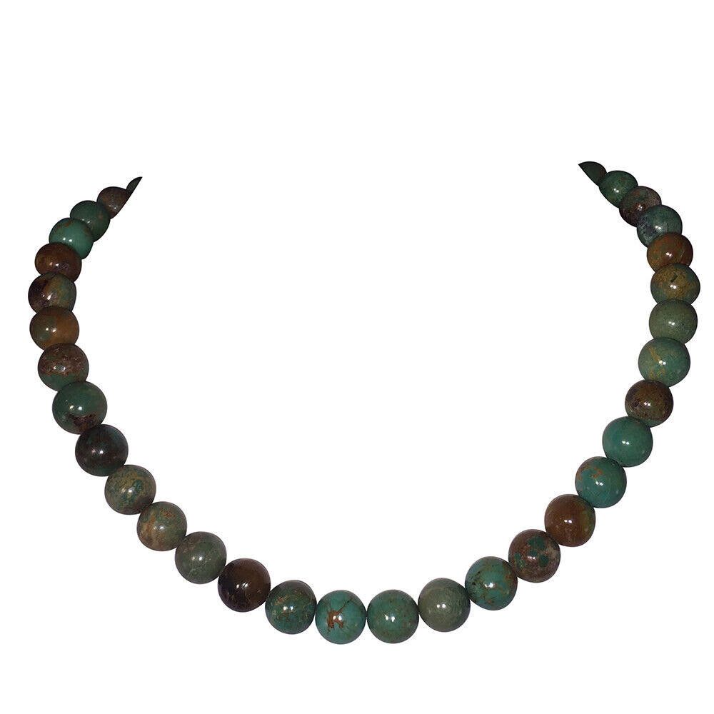Handmade Turquoise Round Bead Sterling Necklace Size ONE SIZE - 1 Thumbnail