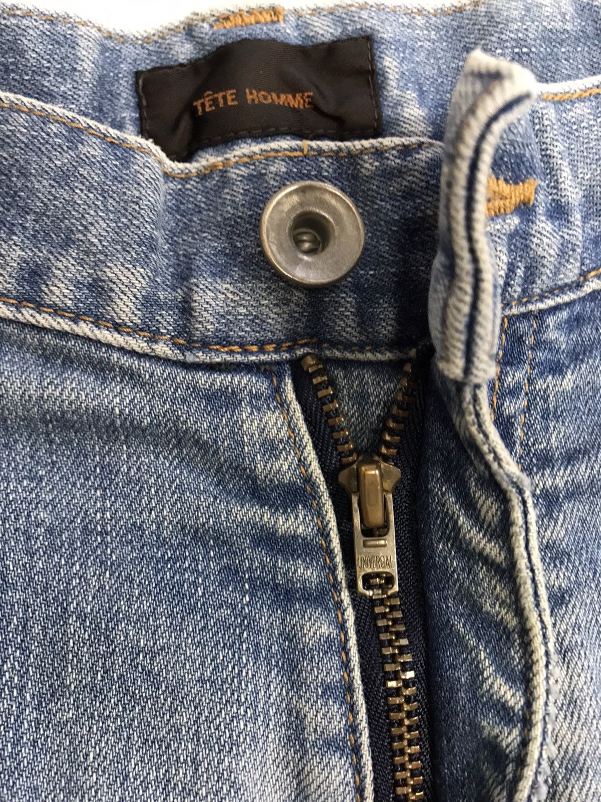Designer Tete Homme Issey Miyake Cargo Bondage Denim Jeans Pants Size US 33 - 6 Thumbnail