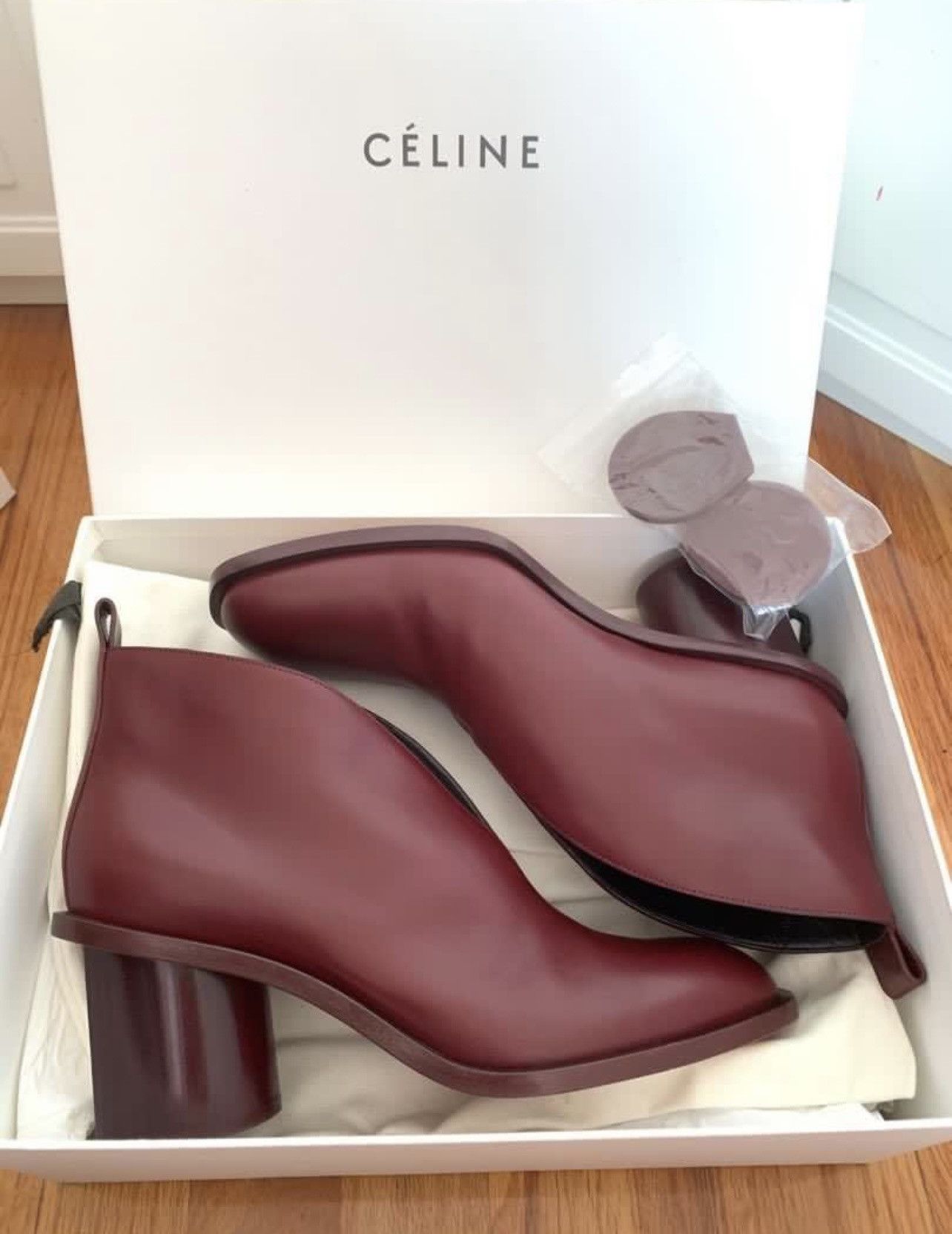 Celine × Phoebe Philo Old Celine by Phoebe Philo v neck leather boots heels Size US 9 / IT 39 - 7 Thumbnail