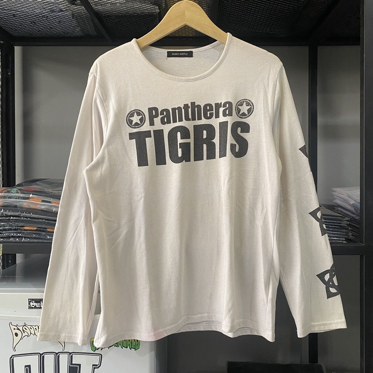 Japanese Style White Golden Panthera Tigris Long Sleeve Tees