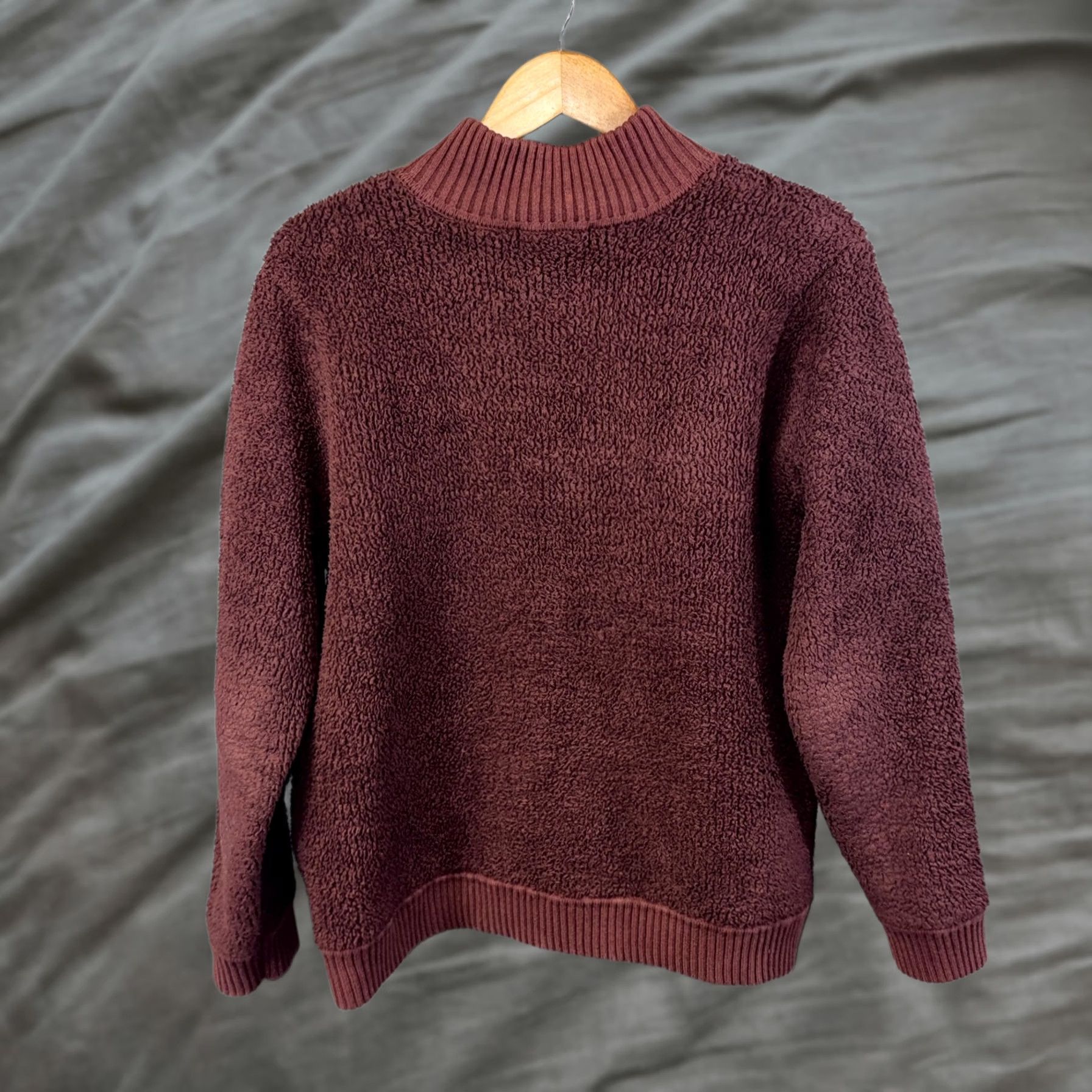 Vintage Barefoot Dreams Sweater Womens XL Burgundy CozyChic Half Zip Pullover Soft Knit Size XL / US 12-14 / IT 48-50 - 1 Thumbnail