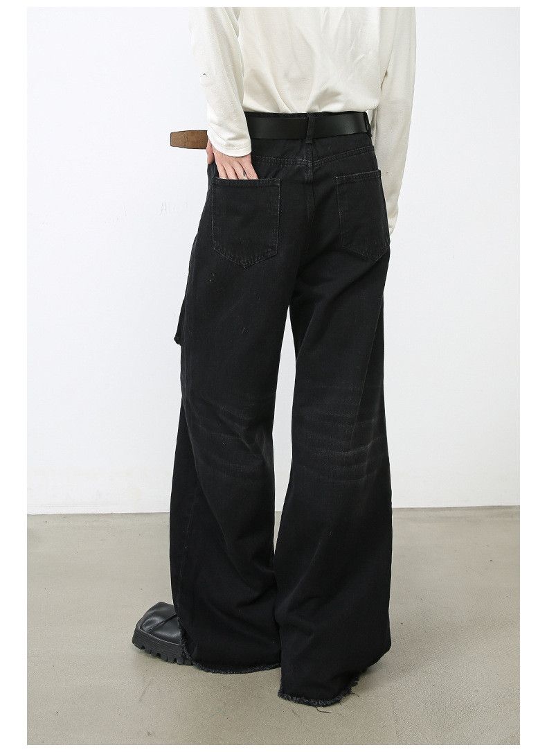 Japanese Brand Japanese black loose straight wide-leg cargo jeans Size US 32 / EU 48 - 5 Thumbnail