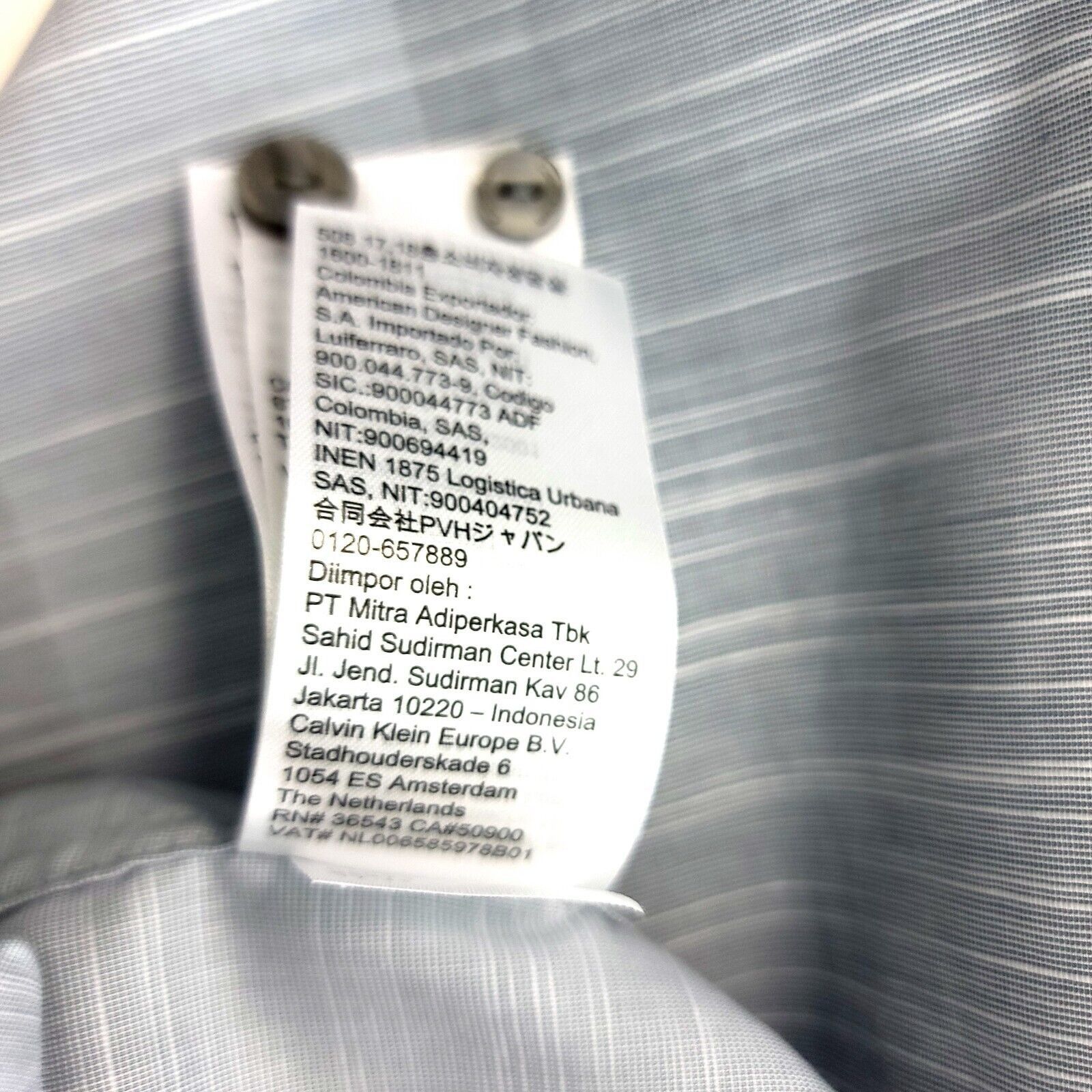 Calvin Klein Calvin Klein Gray Blue 2XL Button Front Dress Shirt Cotton C Size US XXL / EU 58 / 5 - 8 Thumbnail