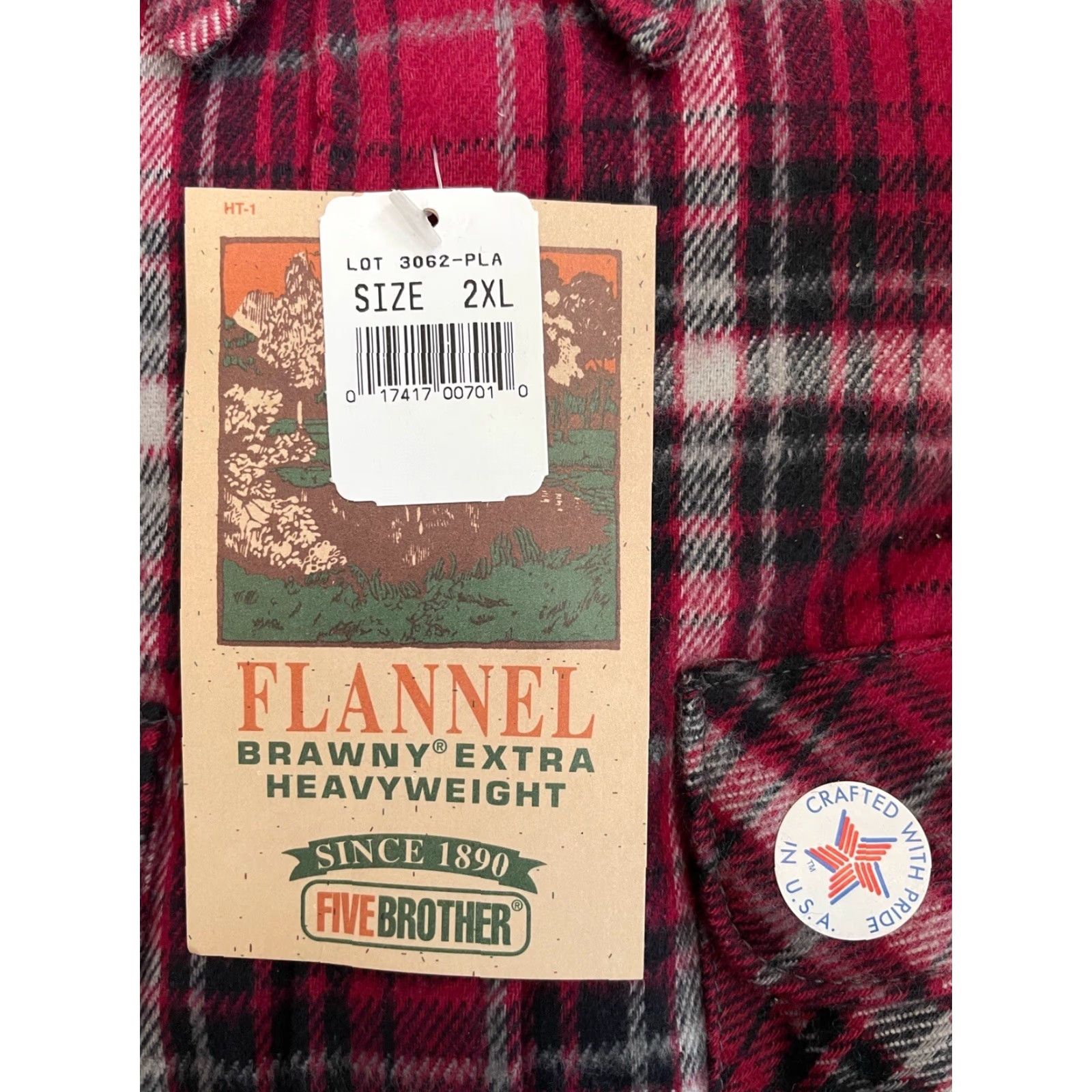 Vintage VINTAGE Five Brother Brawny Heavyweight Flannel Shirt Mens 2XL Red Plaid Long Sleeve Button-Up Heavyweight USA NWT Deadstock 80s Mens Brawny Shirt Size US XXL / EU 58 / 5 - 3 Thumbnail