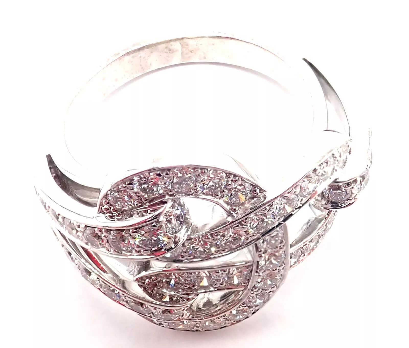 Cartier Cartier Agrafe 18k White Gold Diamond Band Ring Size ONE SIZE - 9 Thumbnail