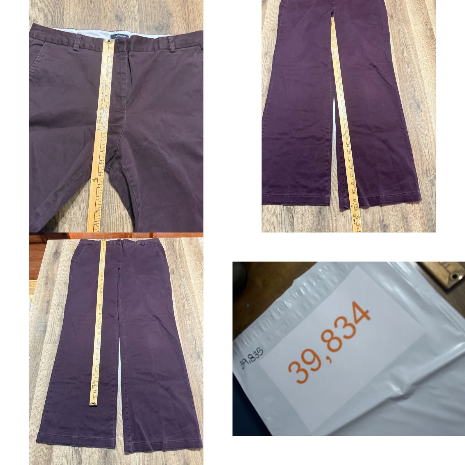Lands' End Lands' End Jeans Women's Size 16 Purple Brown Dress Pants Bootcut Dark Wash Regular Inseam 31.5 in Size 38" / US 16 / IT 52 - 8 Thumbnail