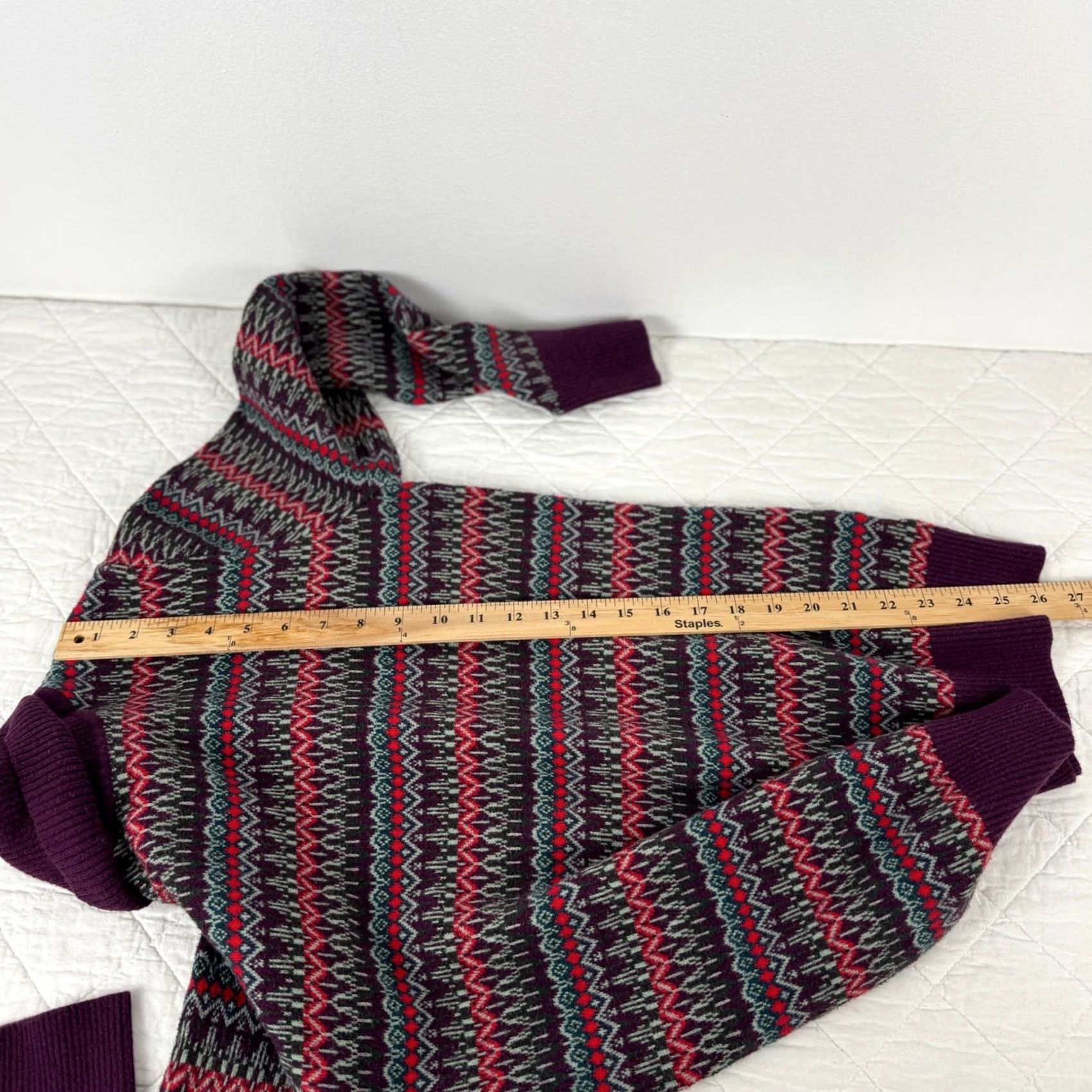 Vintage VINTAGE LL Bean Womens Purple Fair Isle Turtleneck Sweater Size M Regular Knit Pullover Size M / US 6-8 / IT 42-44 - 5 Thumbnail