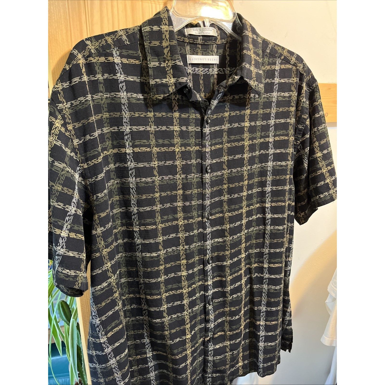 Geoffrey Beene Geoffrey Beene Shirt Mens L Black Geometric Hawaiian Shirt Size US L / EU 52-54 / 3 - 2 Thumbnail