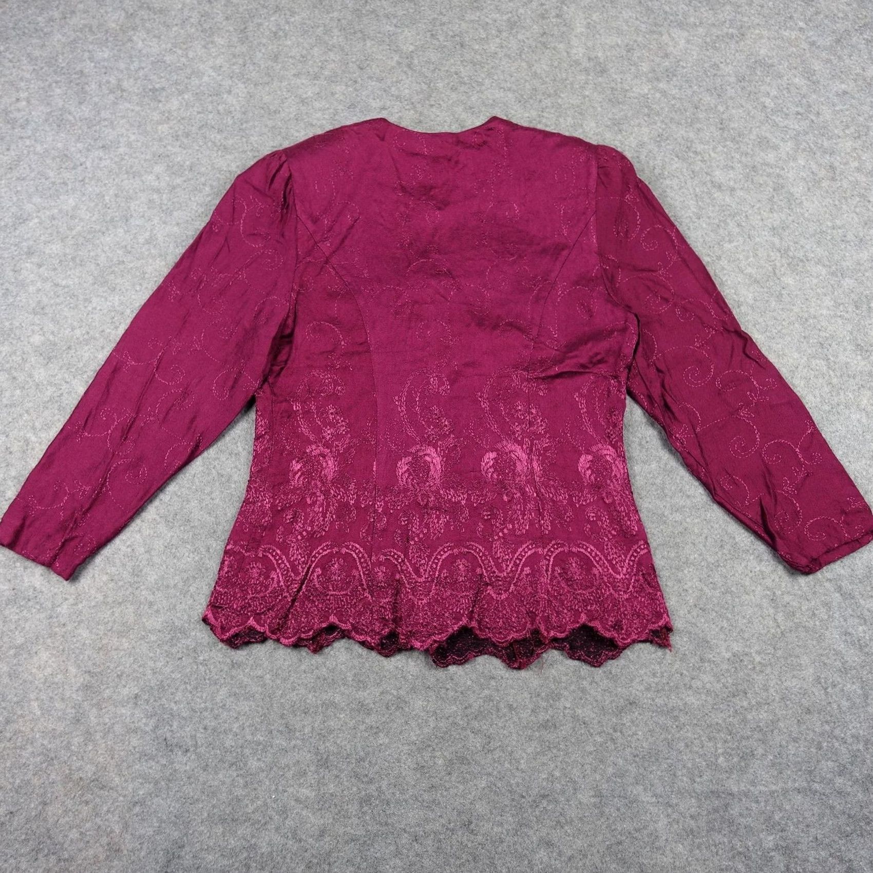 Vintage VINTAGE Jeffrey & Dara Jacket Womens 12 Pink Lace Embroidered Blazer Magenta Jacket Women - 12 Navy or Pink? Size XL / US 12-14 / IT 48-50 - 5 Thumbnail
