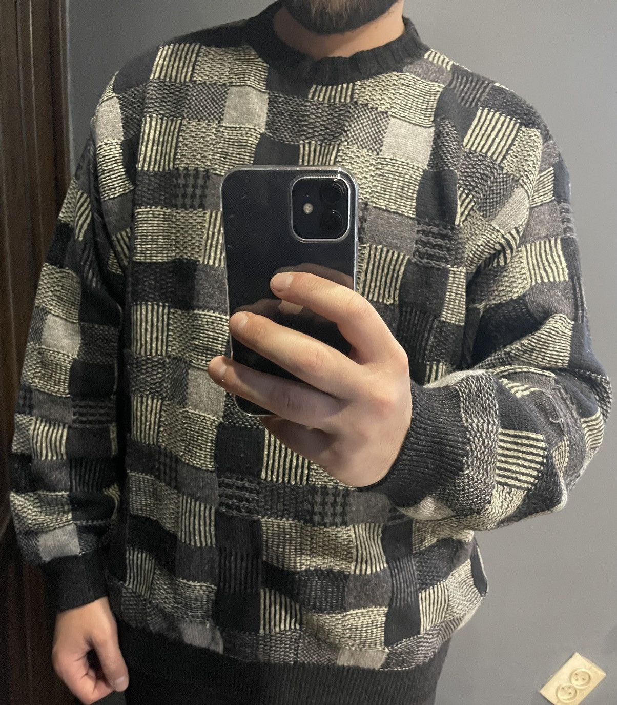 Ermenegildo Zegna Ermenegildo Zegna Knitwear Rhomb Wool Crew neck sweater Size US XL / EU 56 / 4 - 2 Thumbnail