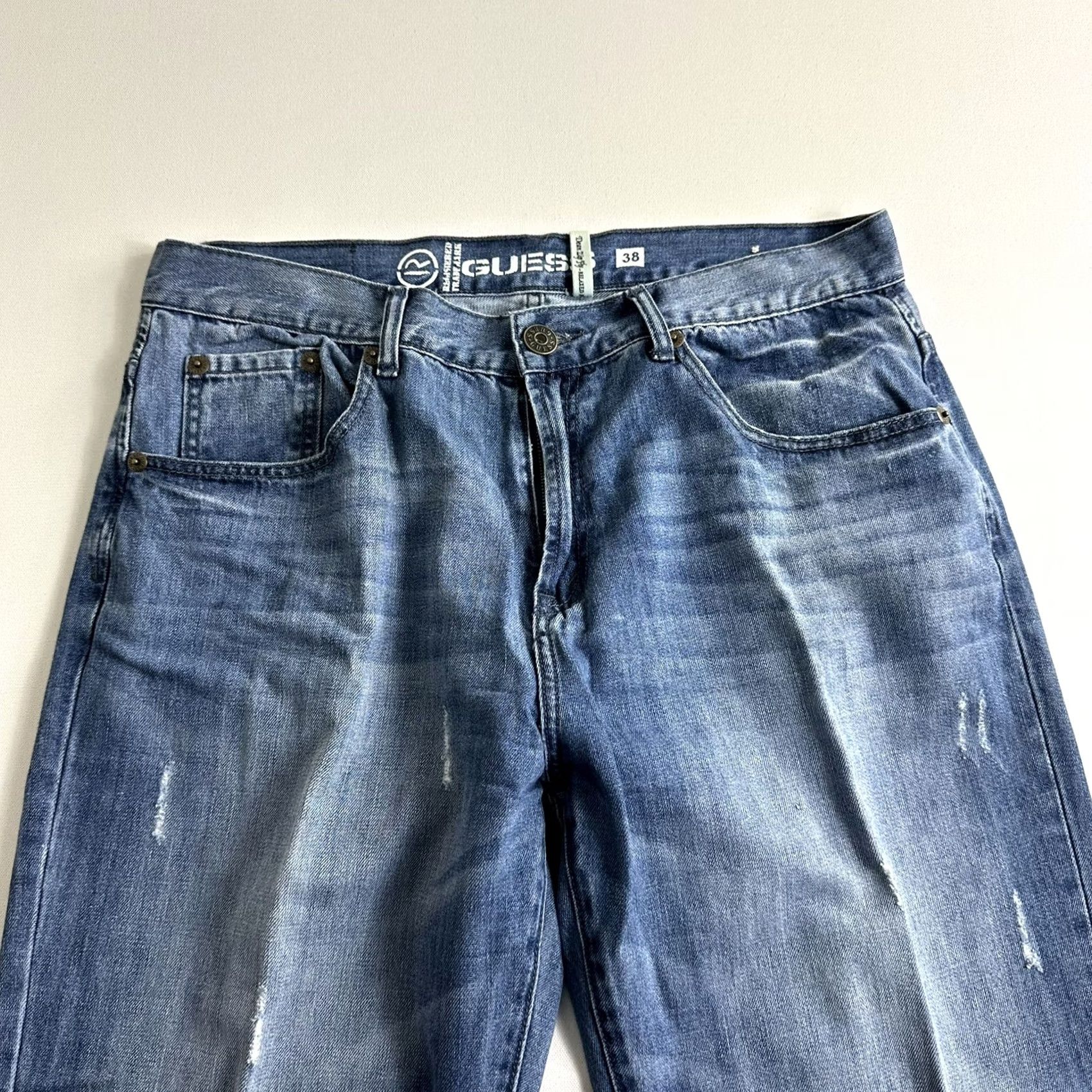 Guess GUESS Jeans Men 38x29 Denim Blue Zip Fly Relaxed Fit 5-Pocket Straight Vintage No Size US 38 / EU 54 - 3 Thumbnail