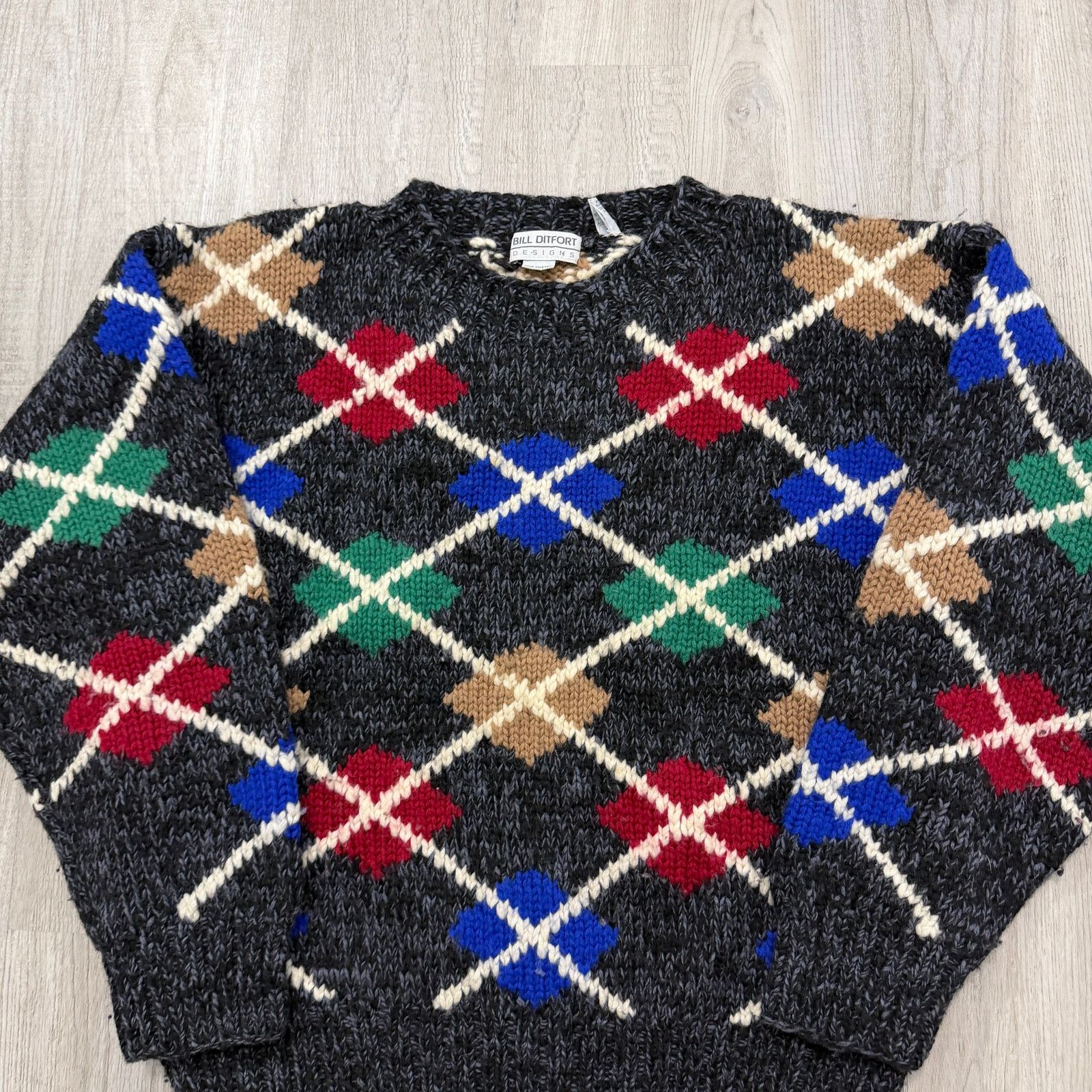 Vintage Vintage Bill Ditfort Sweater Men's Large Argyle Crewneck Size US L / EU 52-54 / 3 - 2 Thumbnail