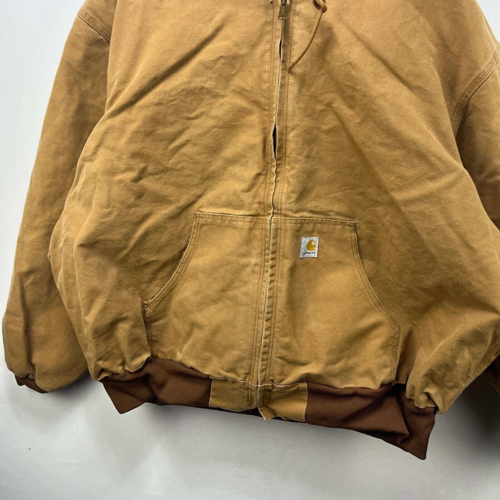 Carhartt Vintage 90s Carhartt Zip up Hooded Jacket 4XL J131 Brown Size US XXL / EU 58 / 5 - 3 Thumbnail