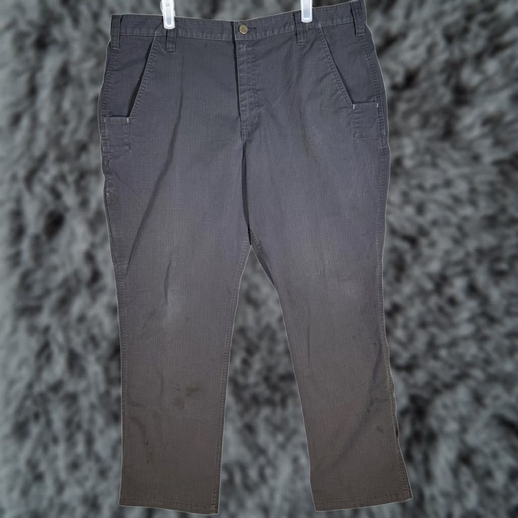 Carhartt Carhartt Mens 38x30 Gray Relaxed Fit Ripstop Work Pants Zipper Pocket Cargo Pocket Coin Pocket Slash Pocket Size US 38 / EU 54 - 1 Thumbnail