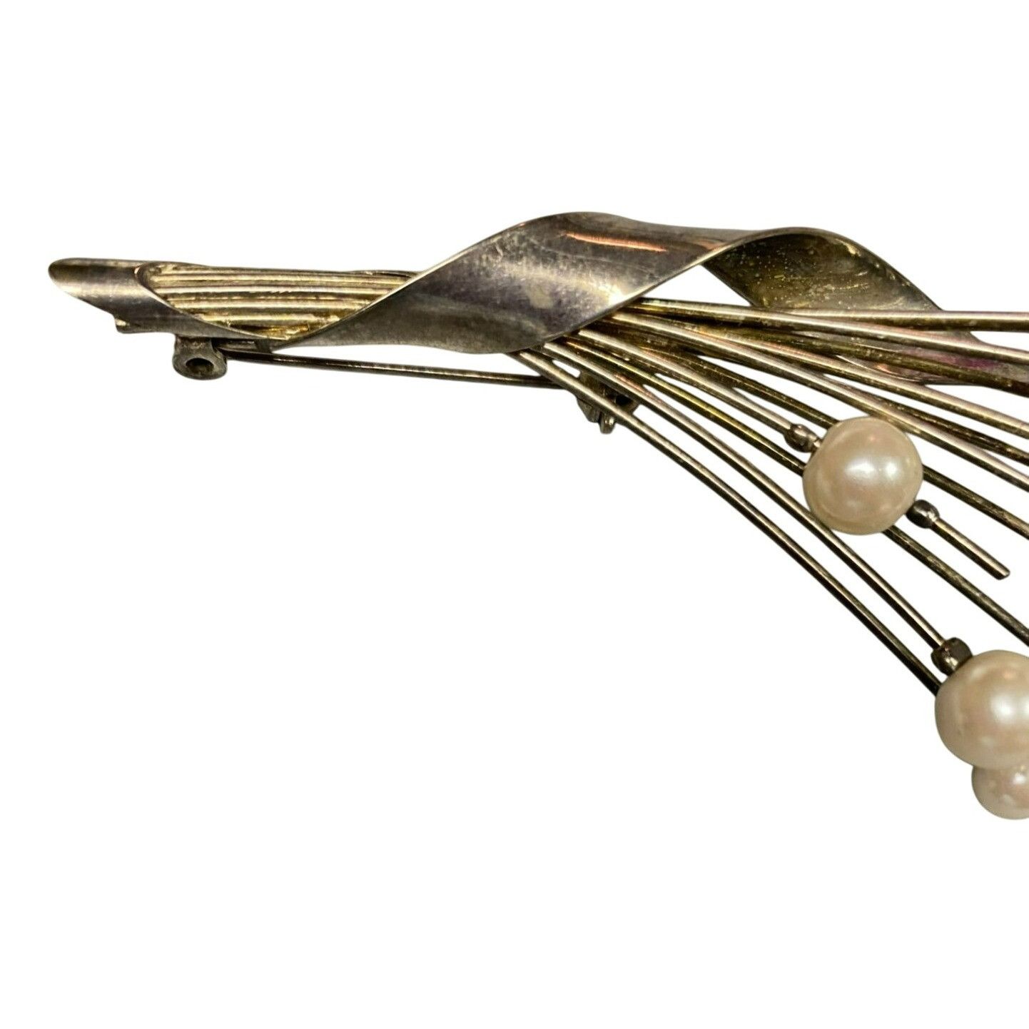 Other Vintage Mid-Century Modernist Silver-Toned Wheat Brooch With Size ONE SIZE - 3 Thumbnail